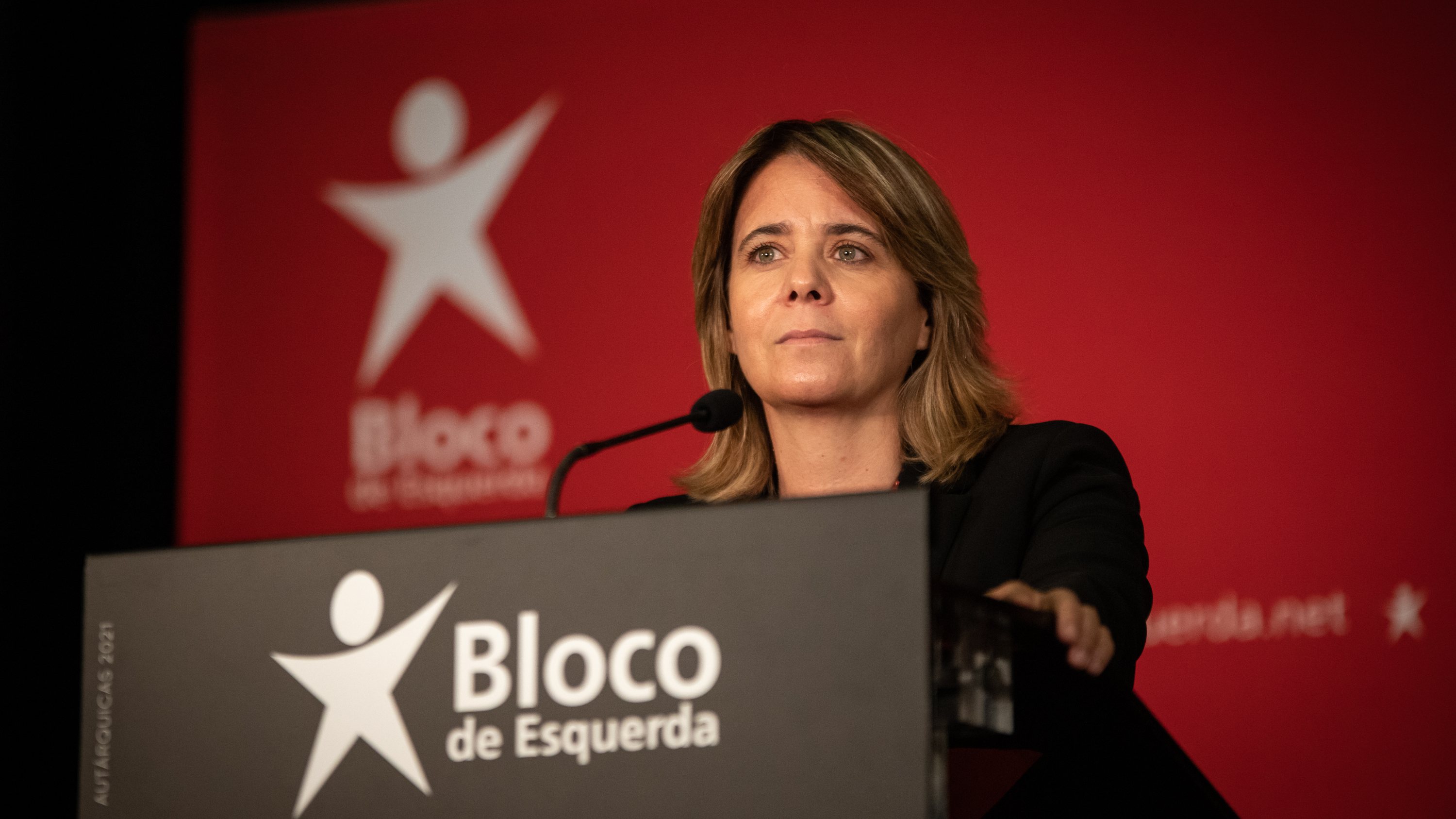 Catarina Martins reagiu aos resultados na sede do Bloco, em Lisboa