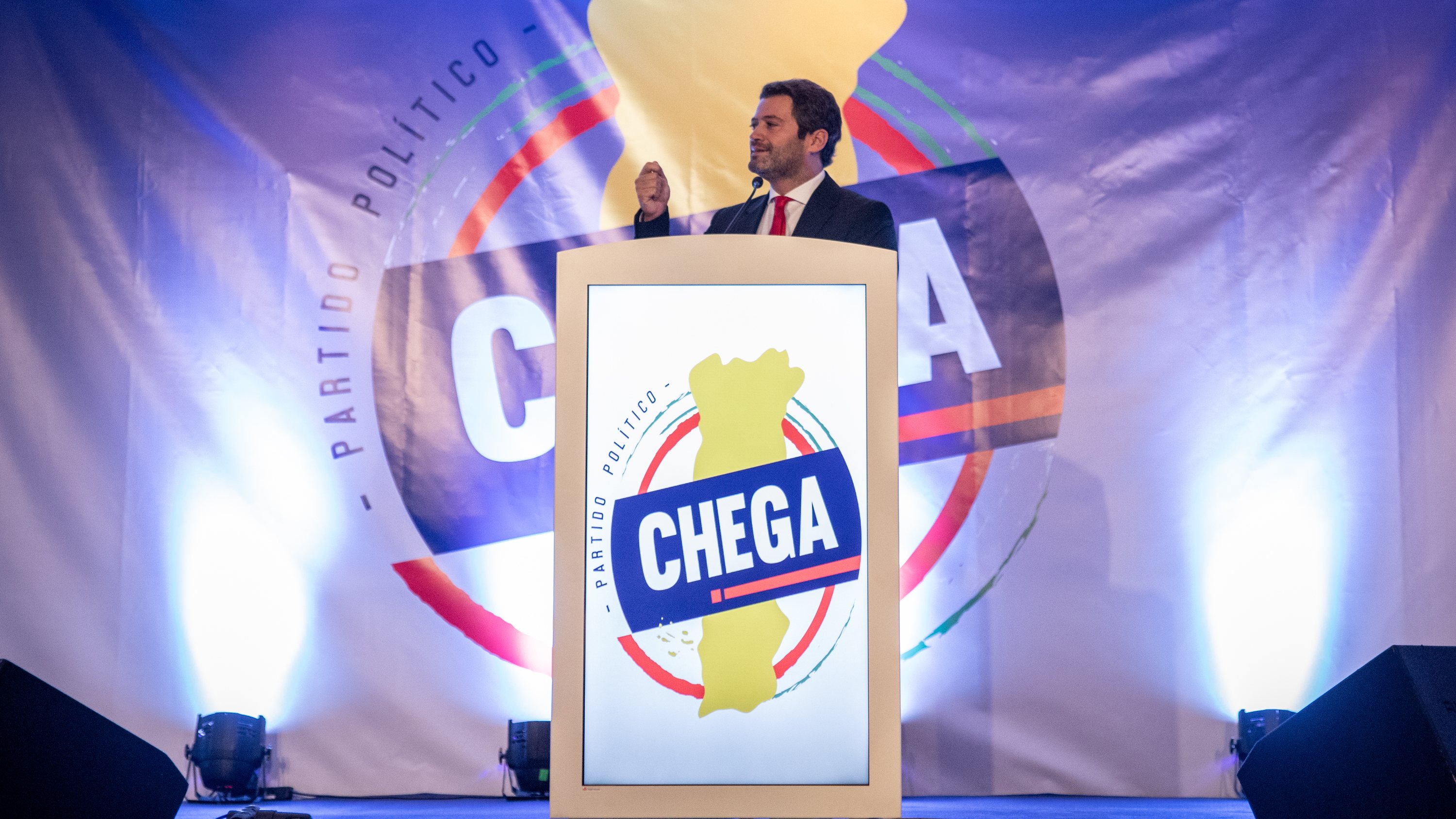 CONGRESSO DO CHEGA: André Ventura, líder do partido CHEGA, no 4º Congresso Nacional do Partido. 26 de Novembro de 2021, Viseu TOMÁS SILVA/OBSERVADOR