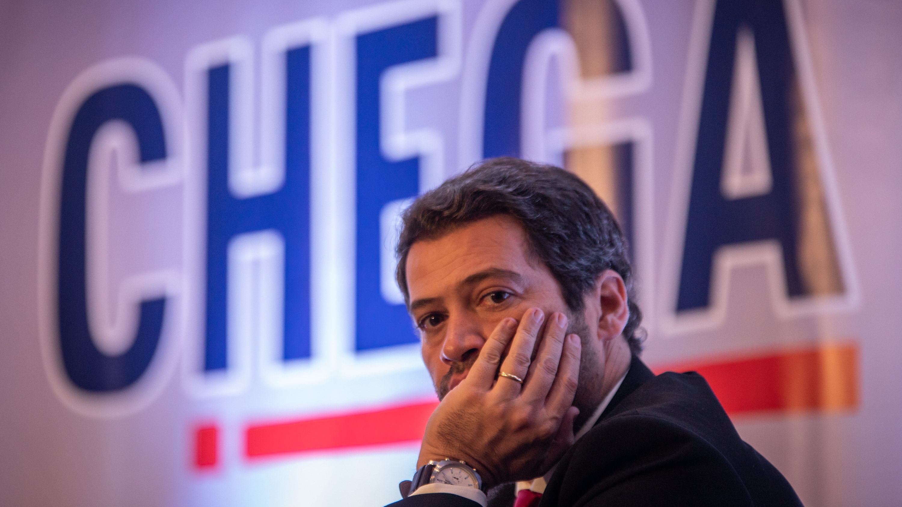 CONGRESSO DO CHEGA: André Ventura, líder do partido CHEGA, no 4º Congresso do Partido. 26 de Novembro de 2021, Viseu TOMÁS SILVA/OBSERVADOR