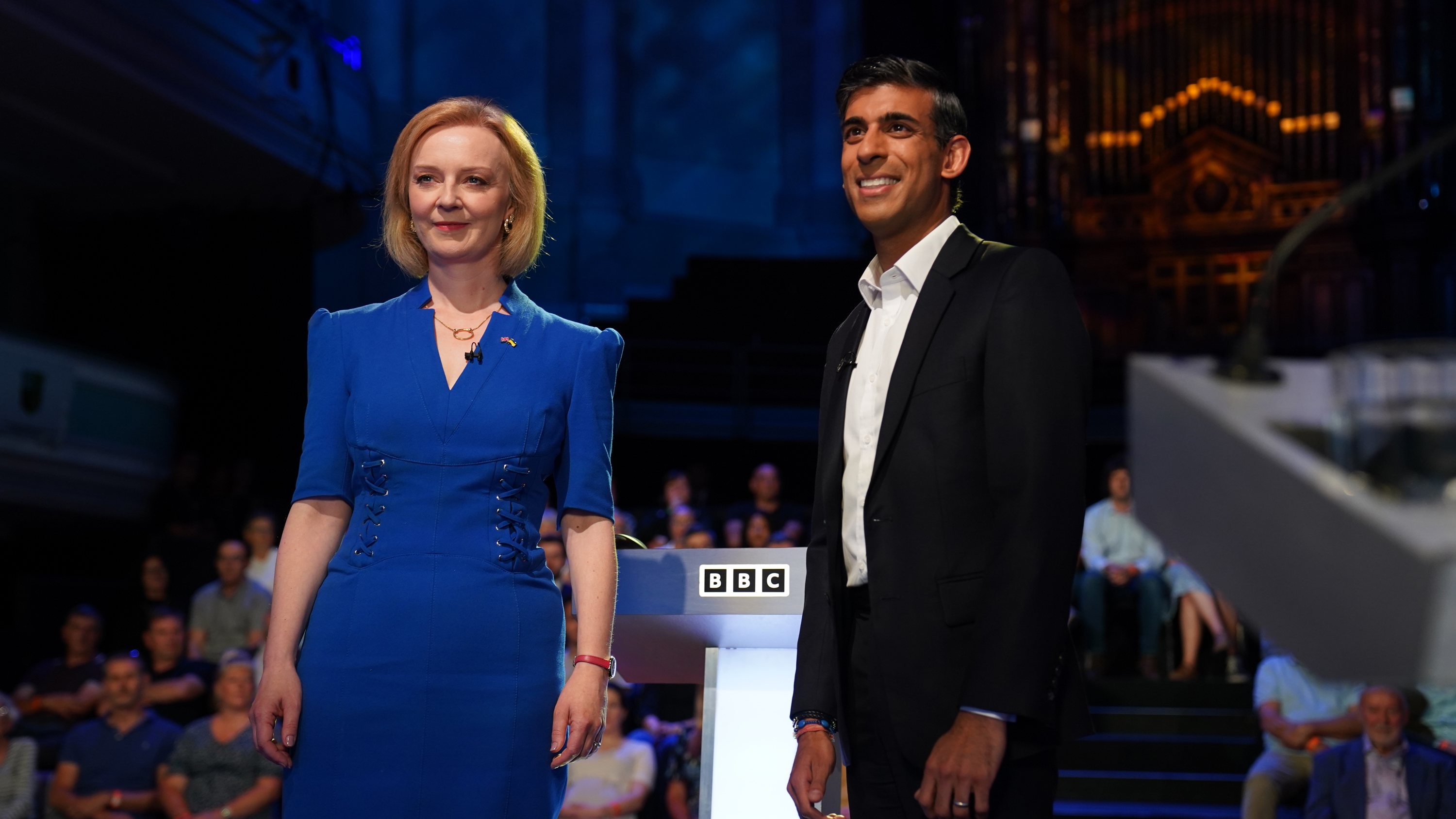 Rishi Sunak And Liz Truss Take Part In The BBC Leadership Debate