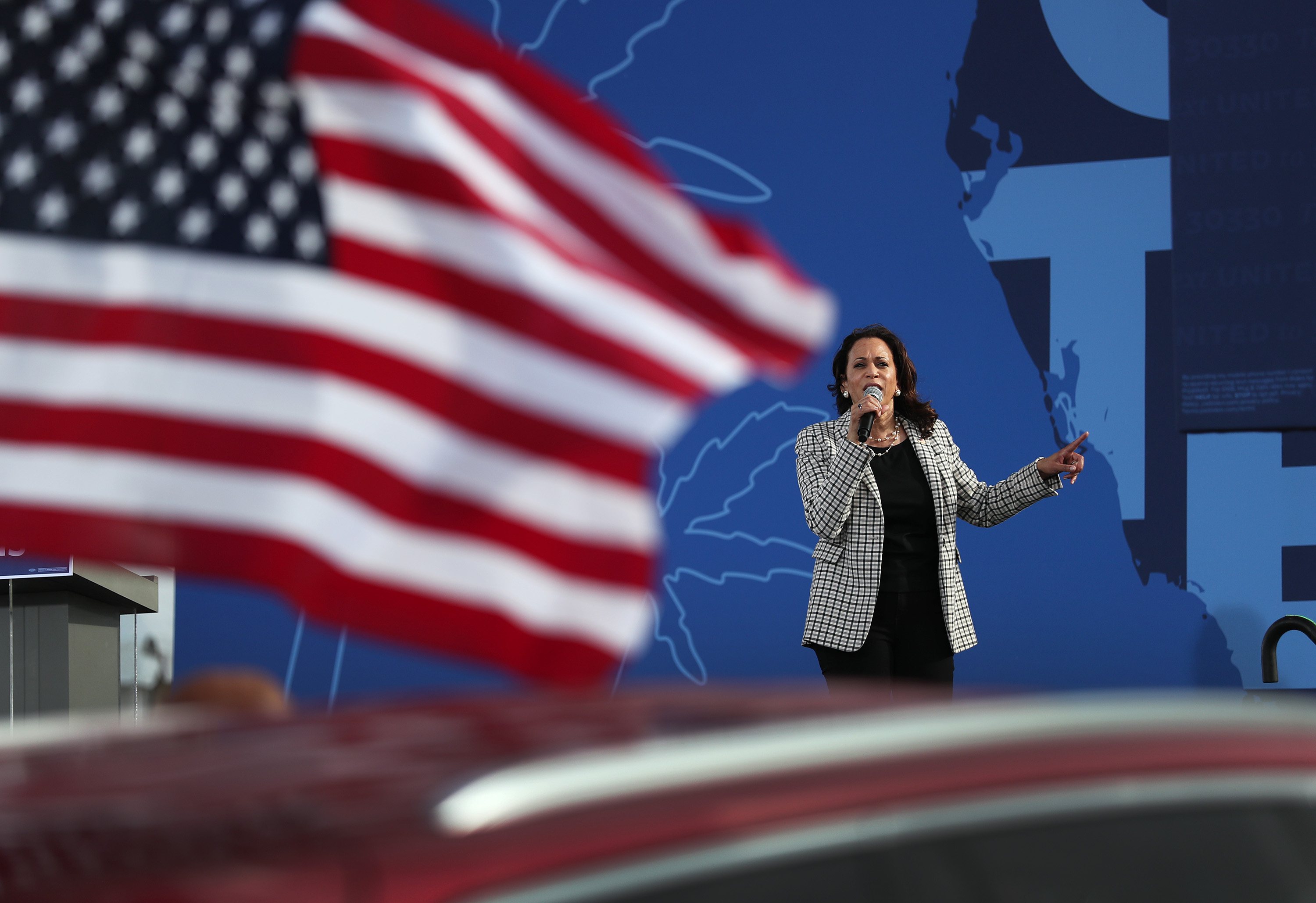 Democratic VP Candidate Kamala Harris Campaigns In South Florida