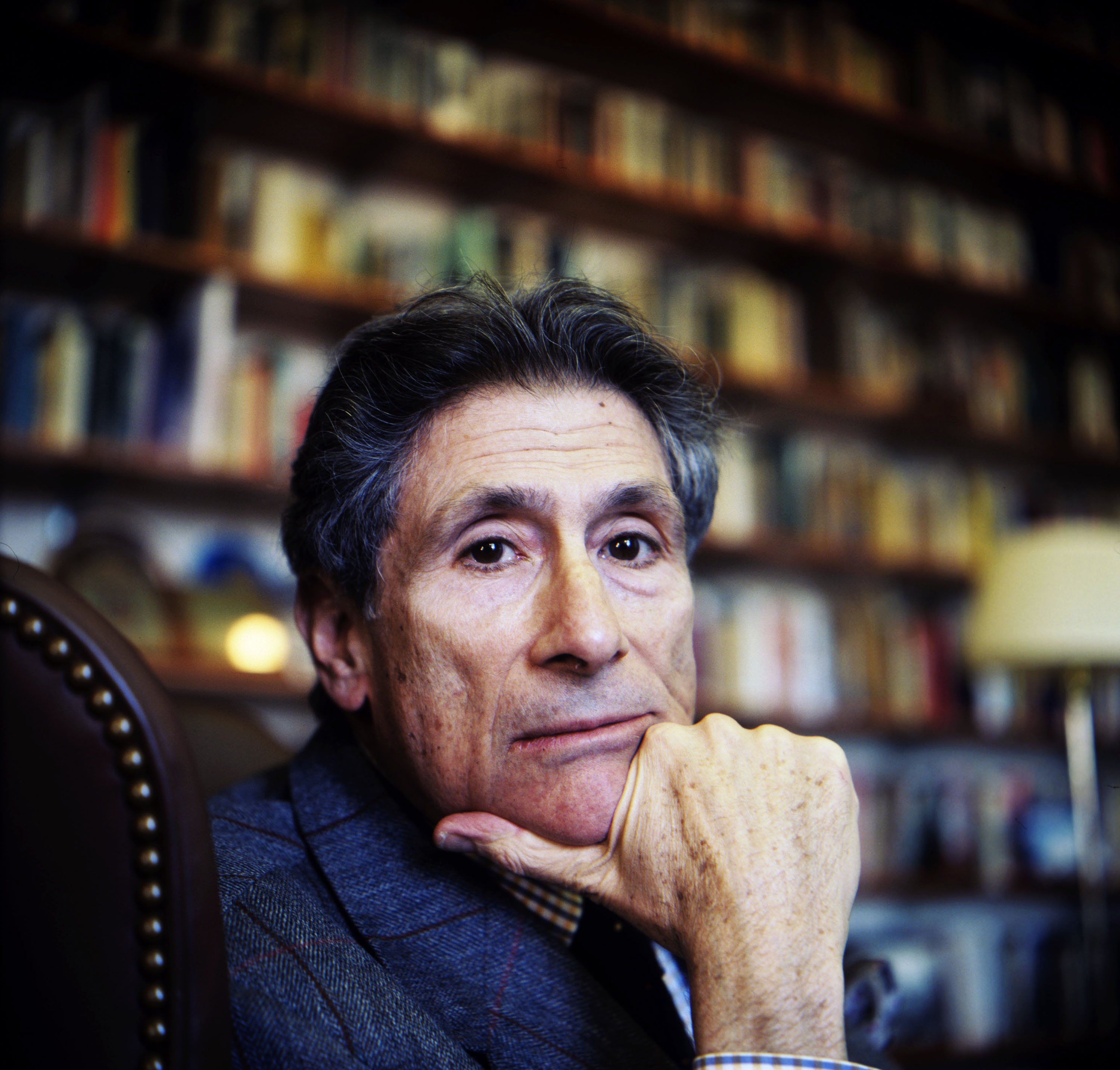 Edward Said Poses In His Office