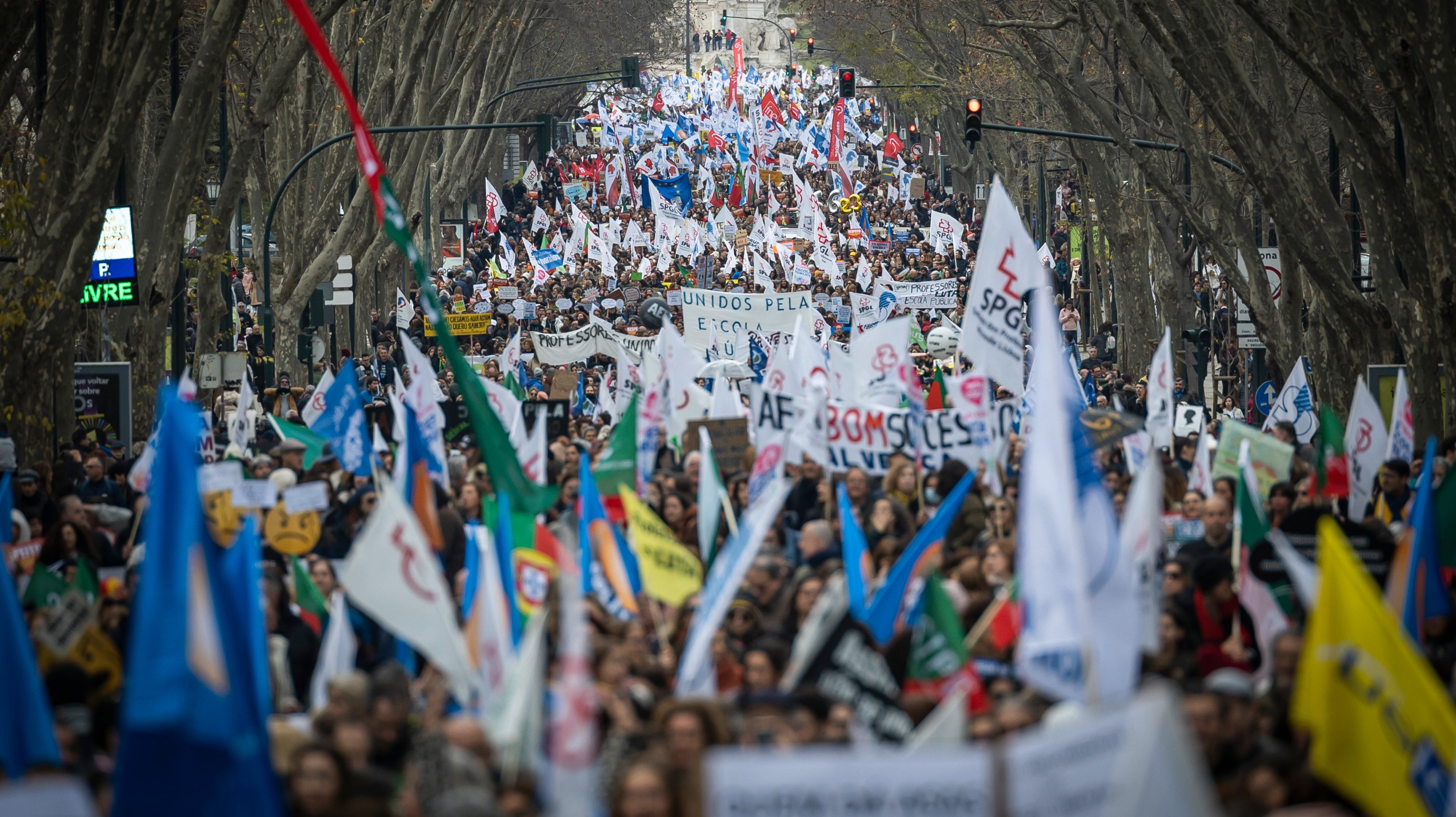 A maior manifestação de professores de 2023 ocorreu em Lisboa a 14 de janeiro