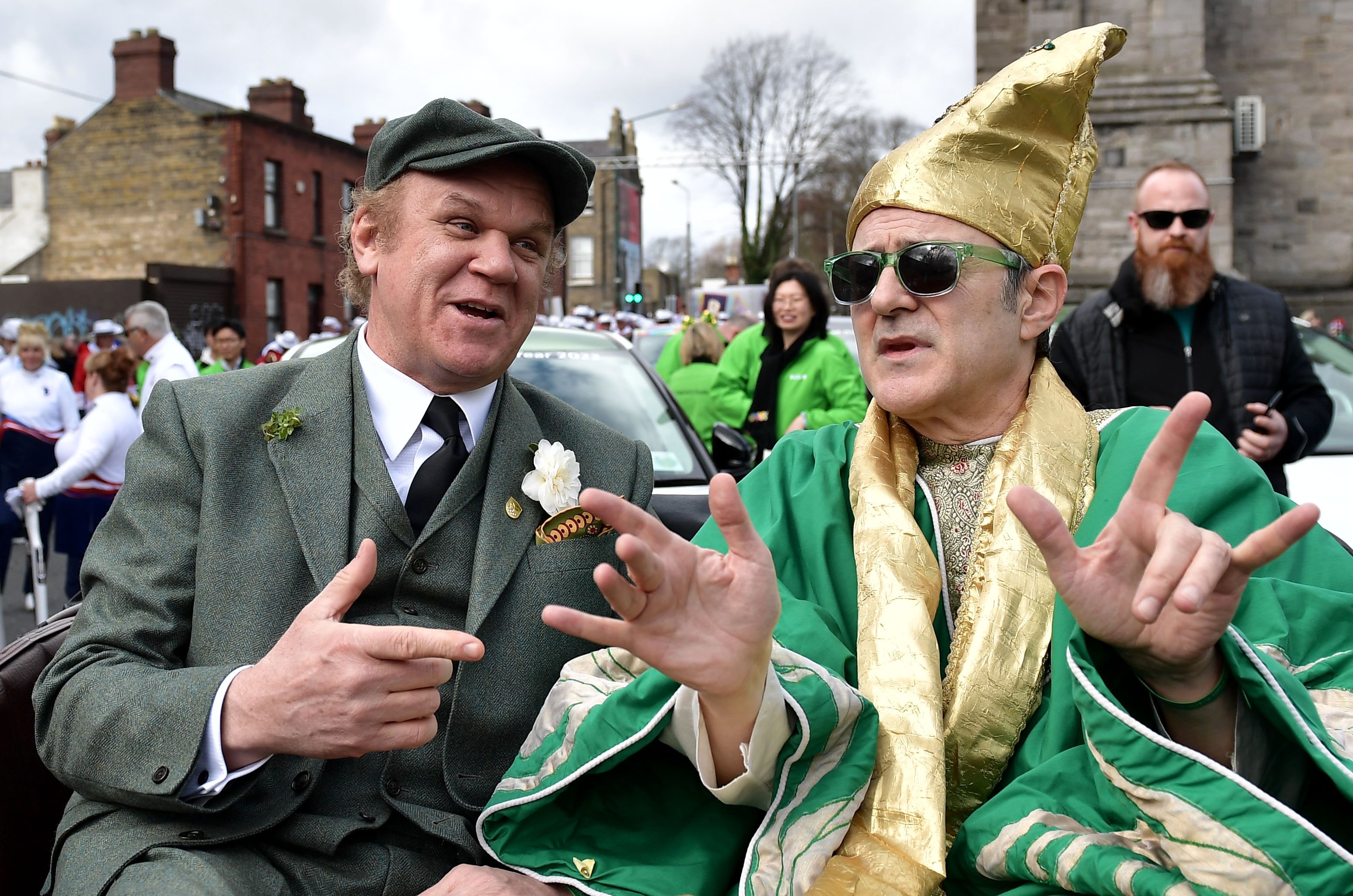 O ator John C. Reilly, convidado de honra da celebração do Dia de São Patrício, em Dublin, capital da Irlanda