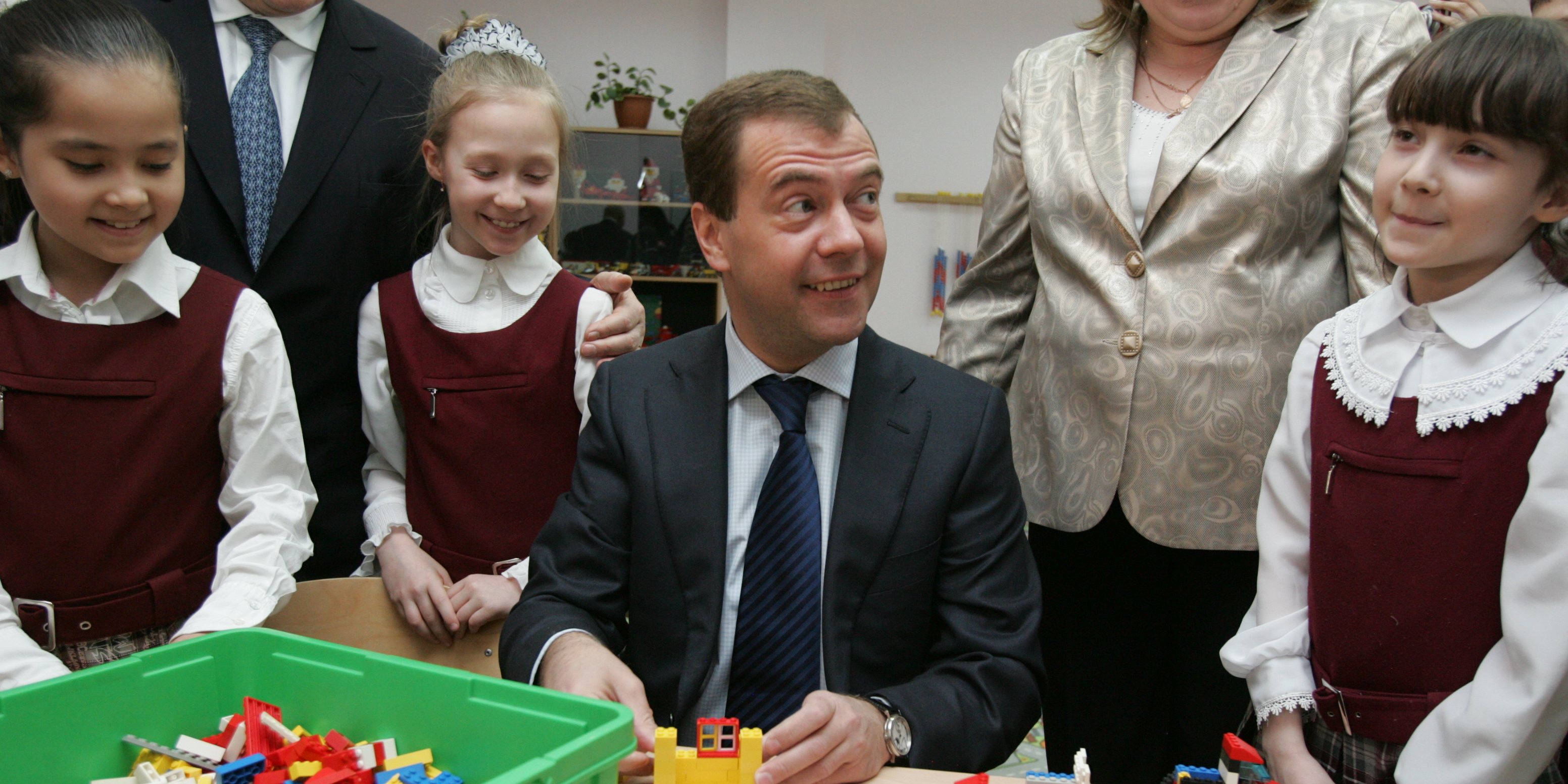 Dmitry Medvedev Visits A Moscow School