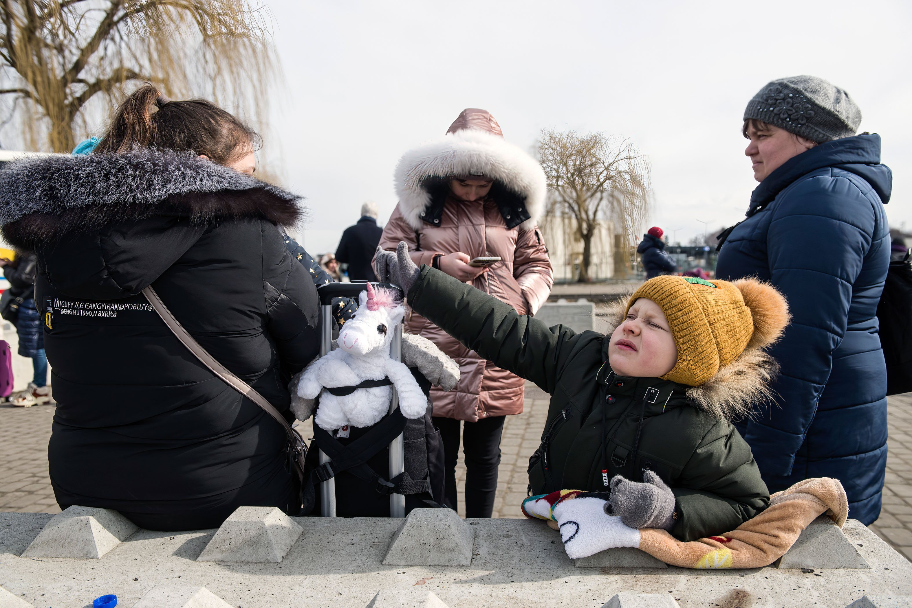 Refugiados da guerra da Ucrânia na fronteira polaca