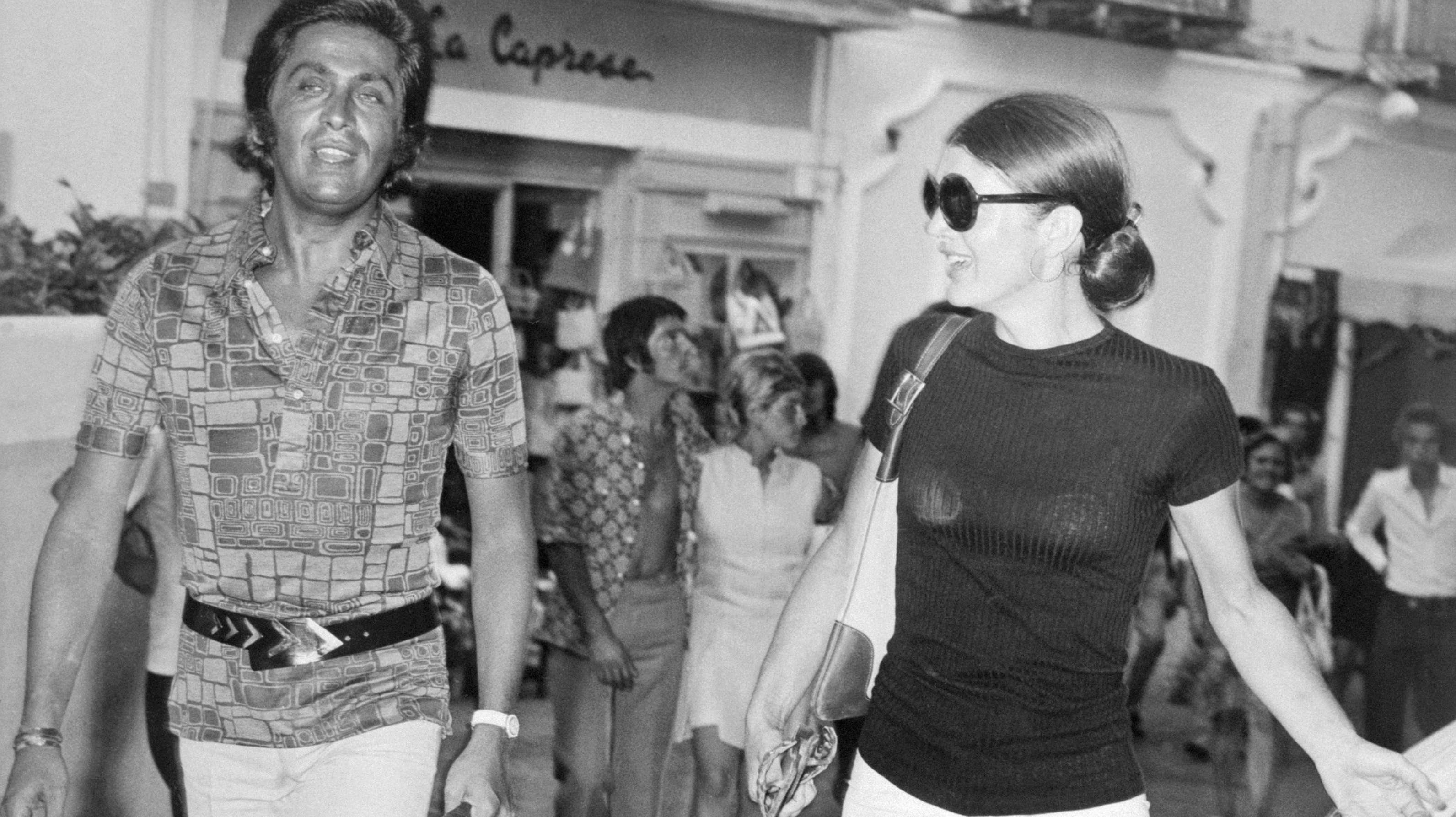 Jacqueline Onassis Walking with Valentino