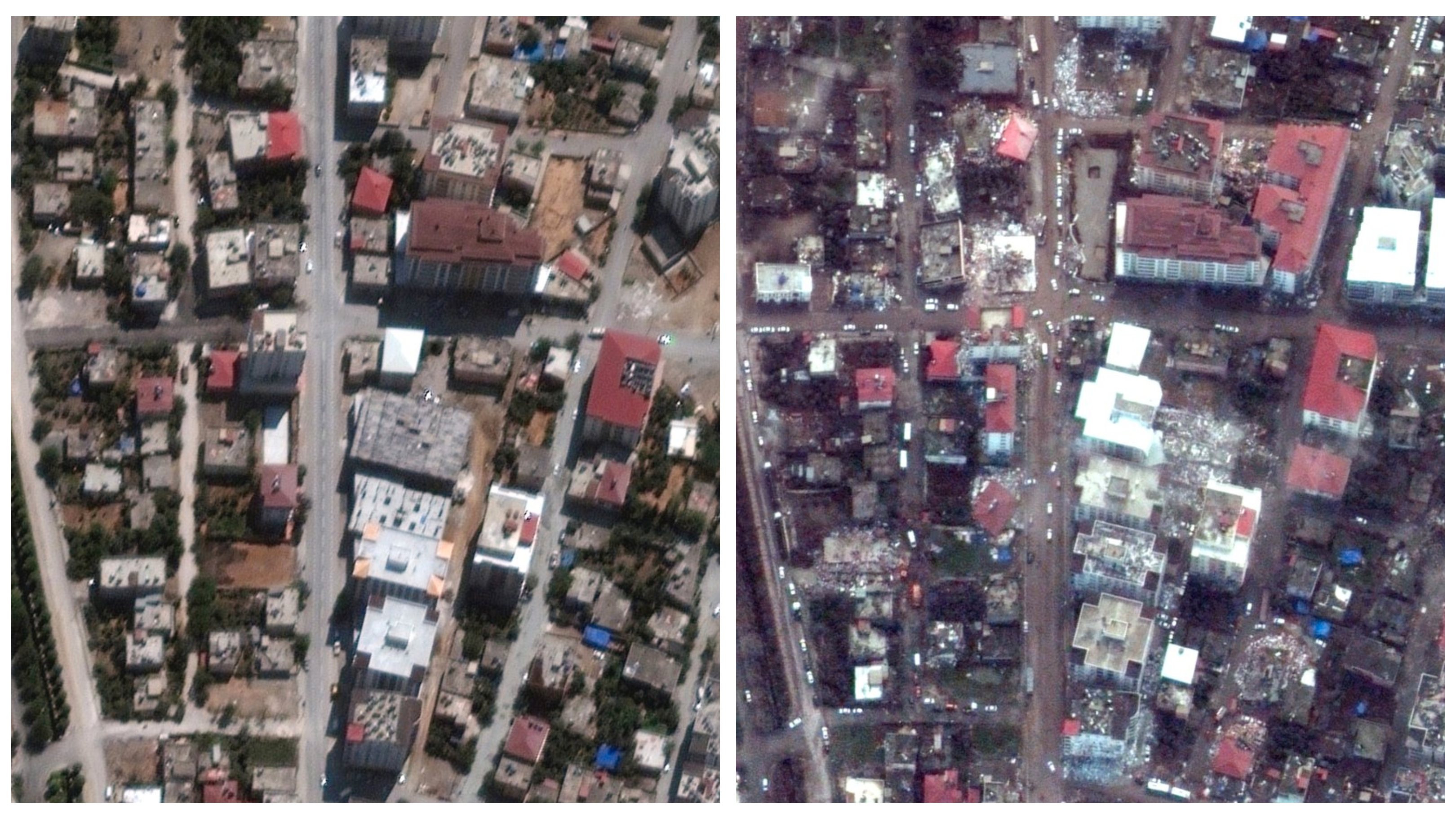 O material publicado pela empresa norte-americano permite comparar as fotografias captadas antes dos grandes terramotos desta semana