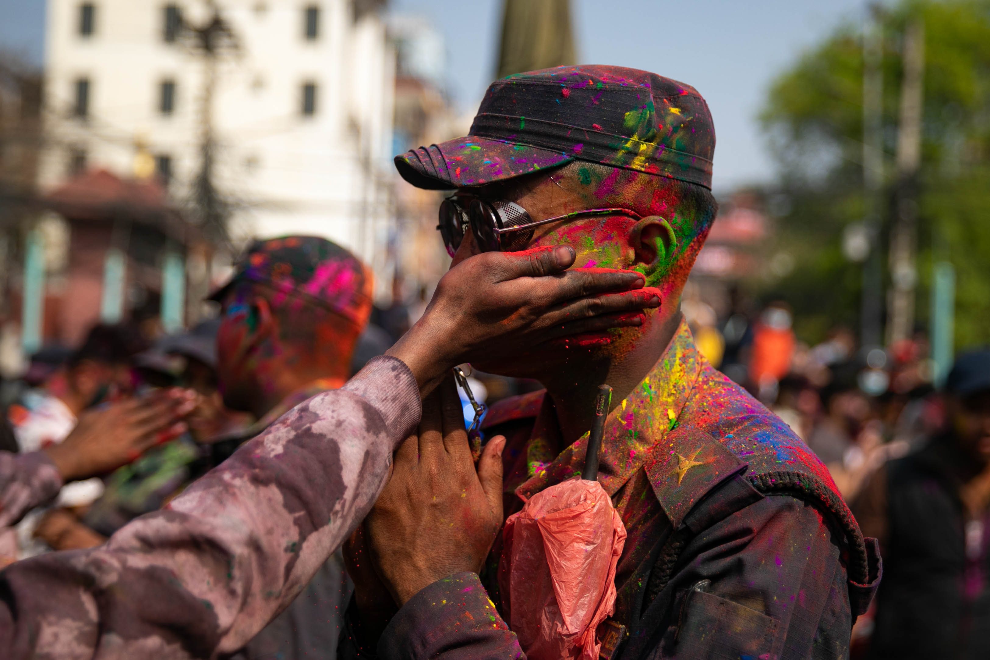 O festival Holi no Nepal, que marca o início da primavera