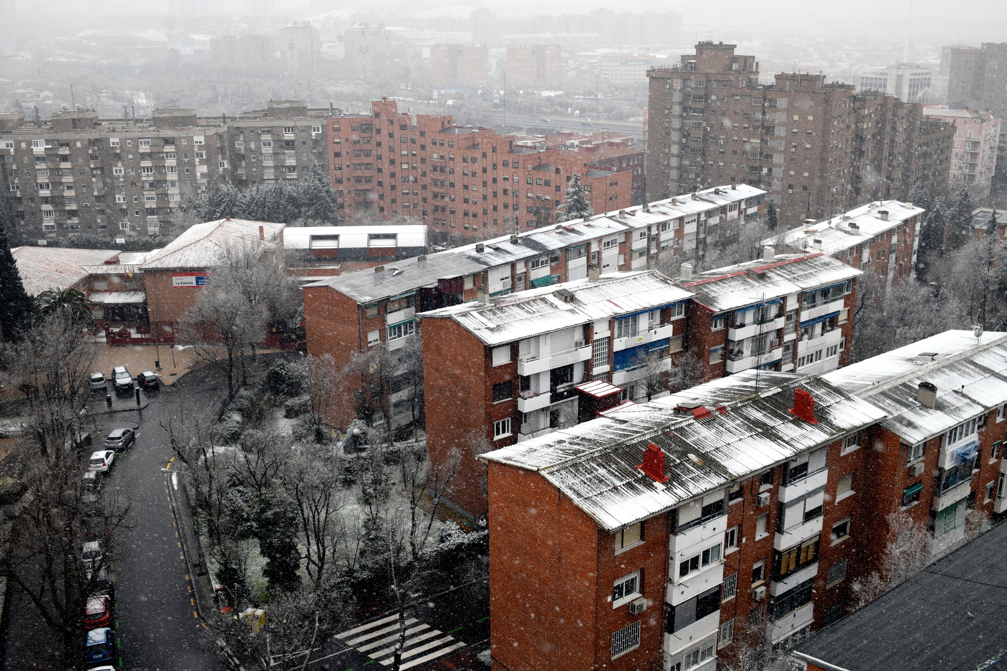 Snow in Madrid after Storm Filomena