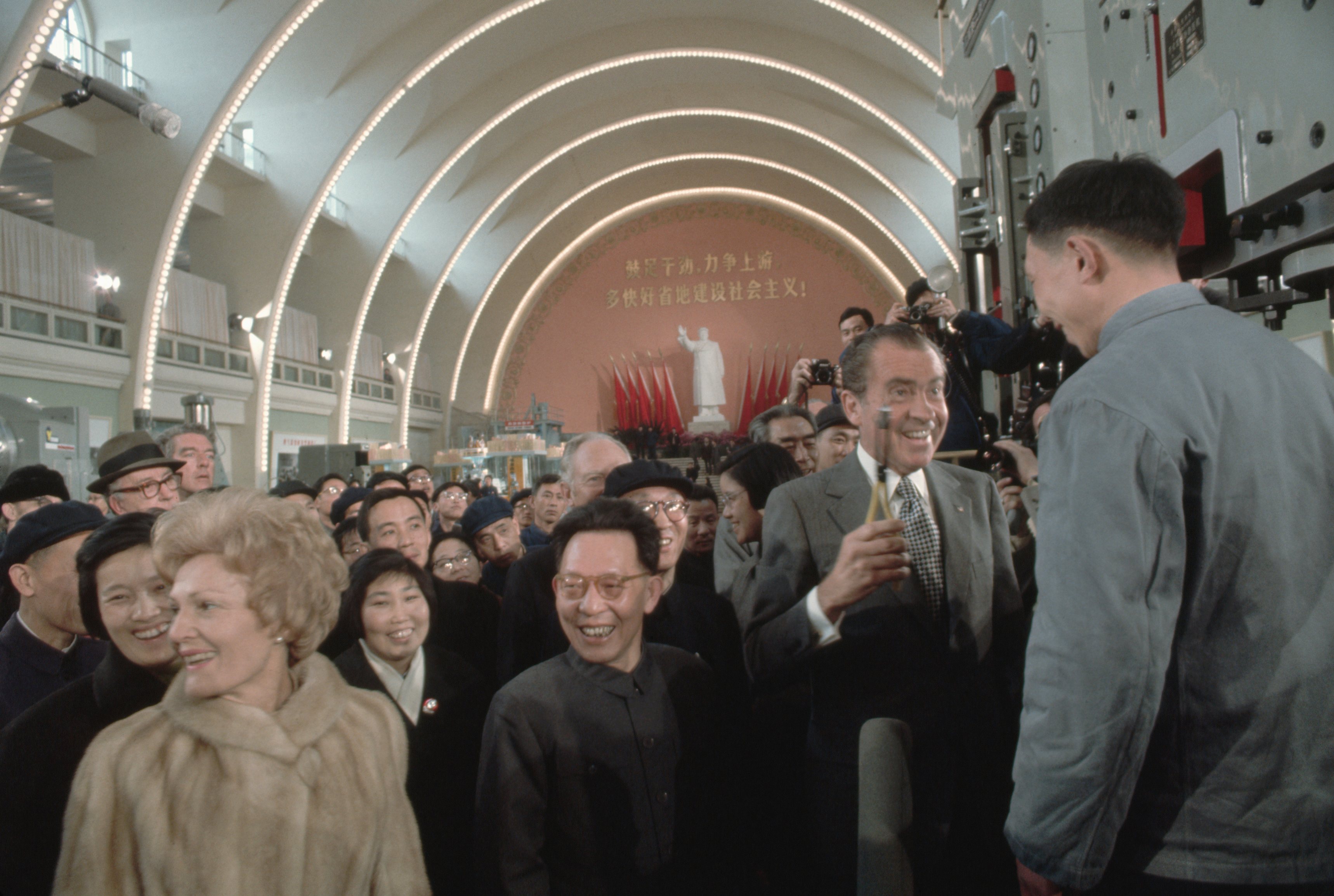 Richard and Pat Nixon Visit the Shanghai Trade Exhibition