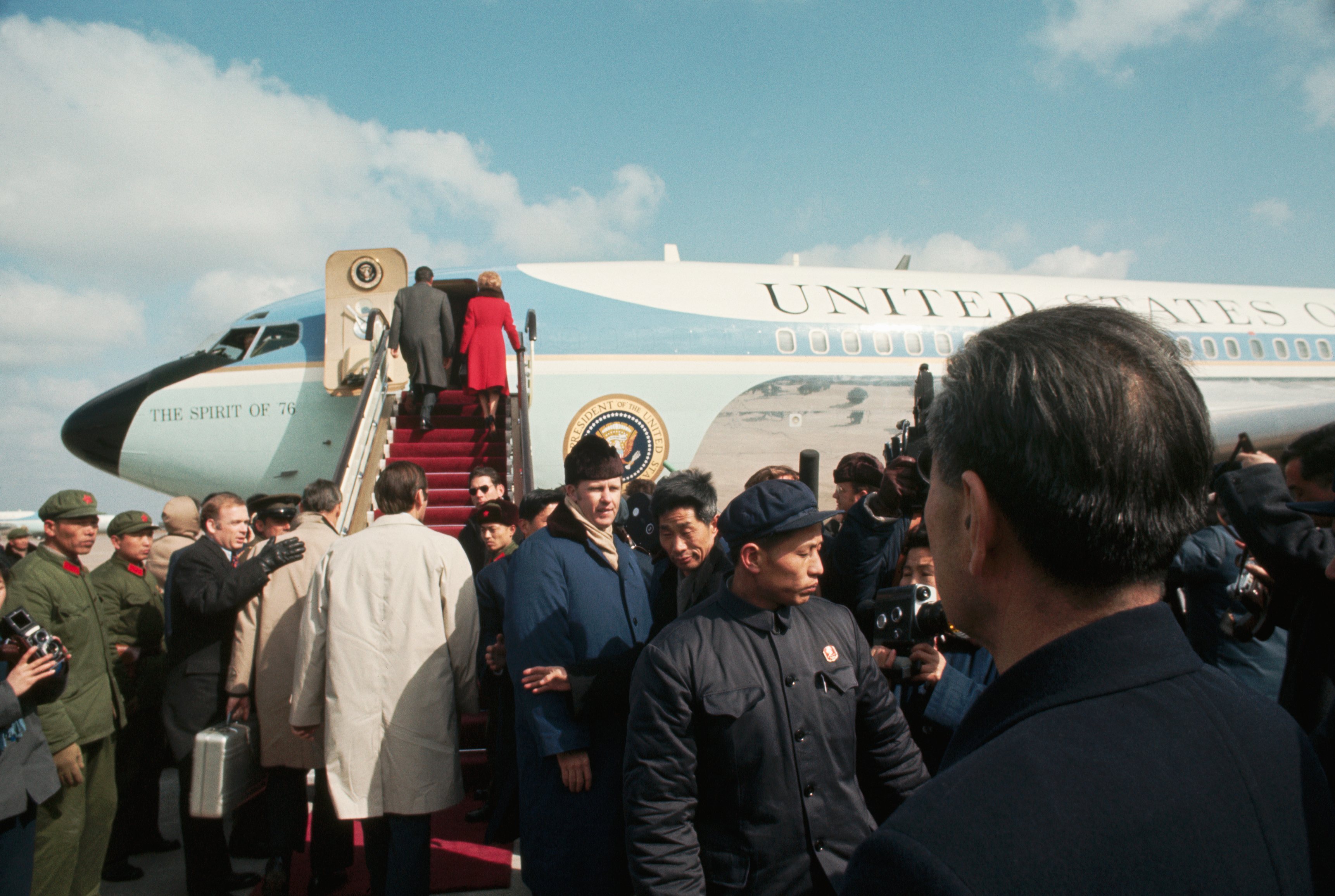 Richard and Pat Nixon Boarding Air Force One