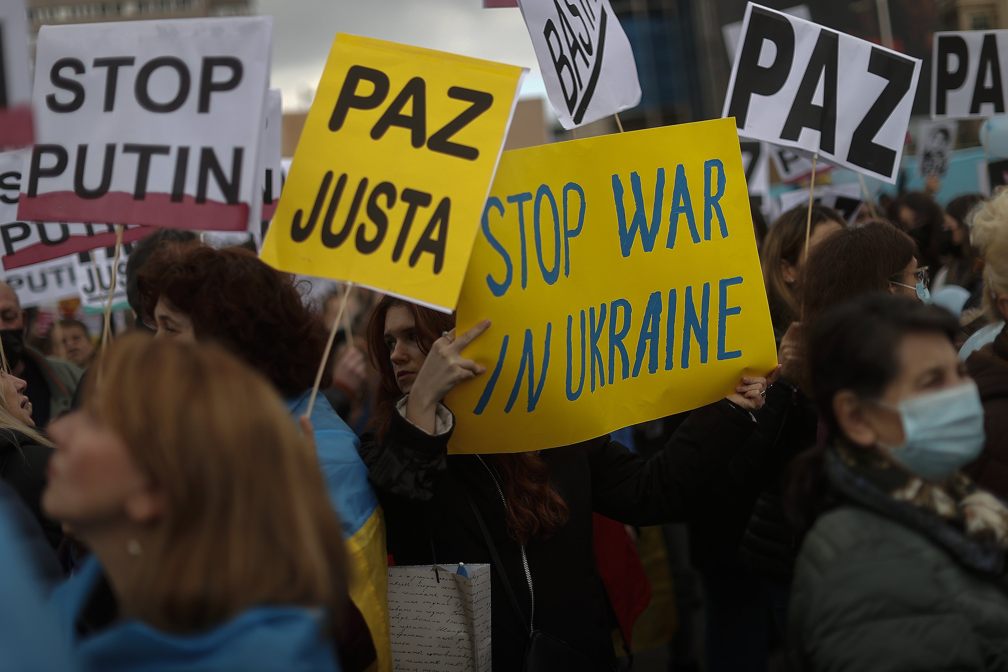 Demonstration in support of Ukraine in Madrid