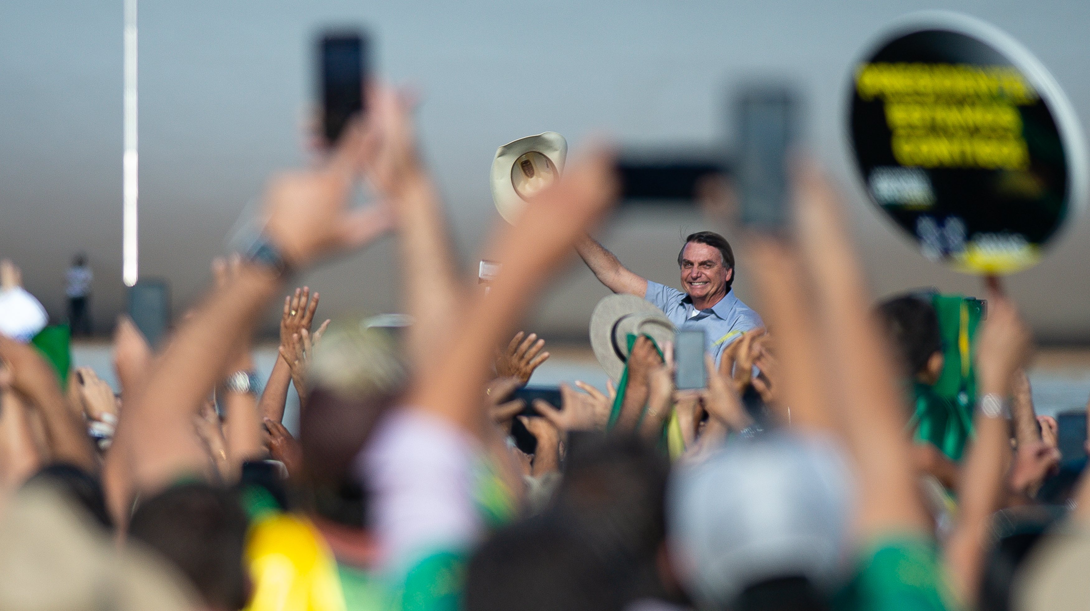 President Bolsonaro Attends a Protest in Support of His Government