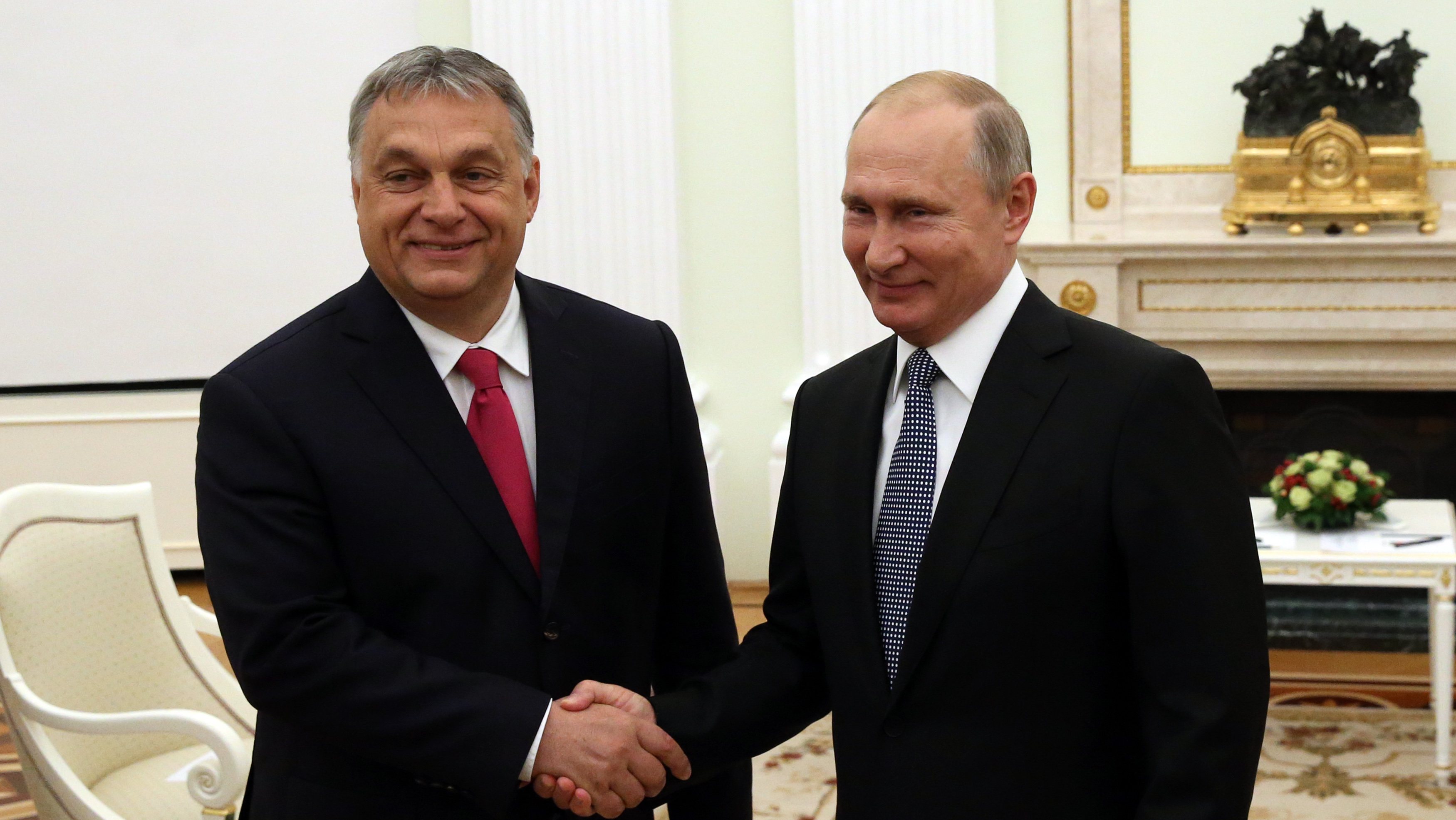 Russian President Vladimir Putin receives Hungarian Prime Minister Viktor Orban at the Kremlin