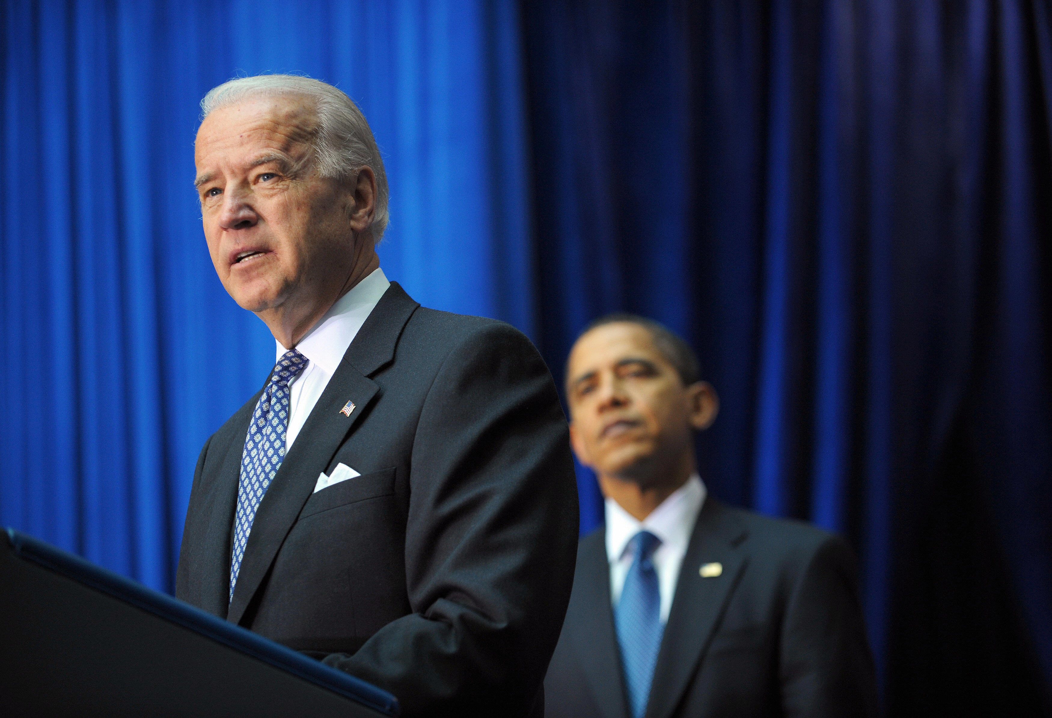 Vice President Joe Biden speaks as US Pr