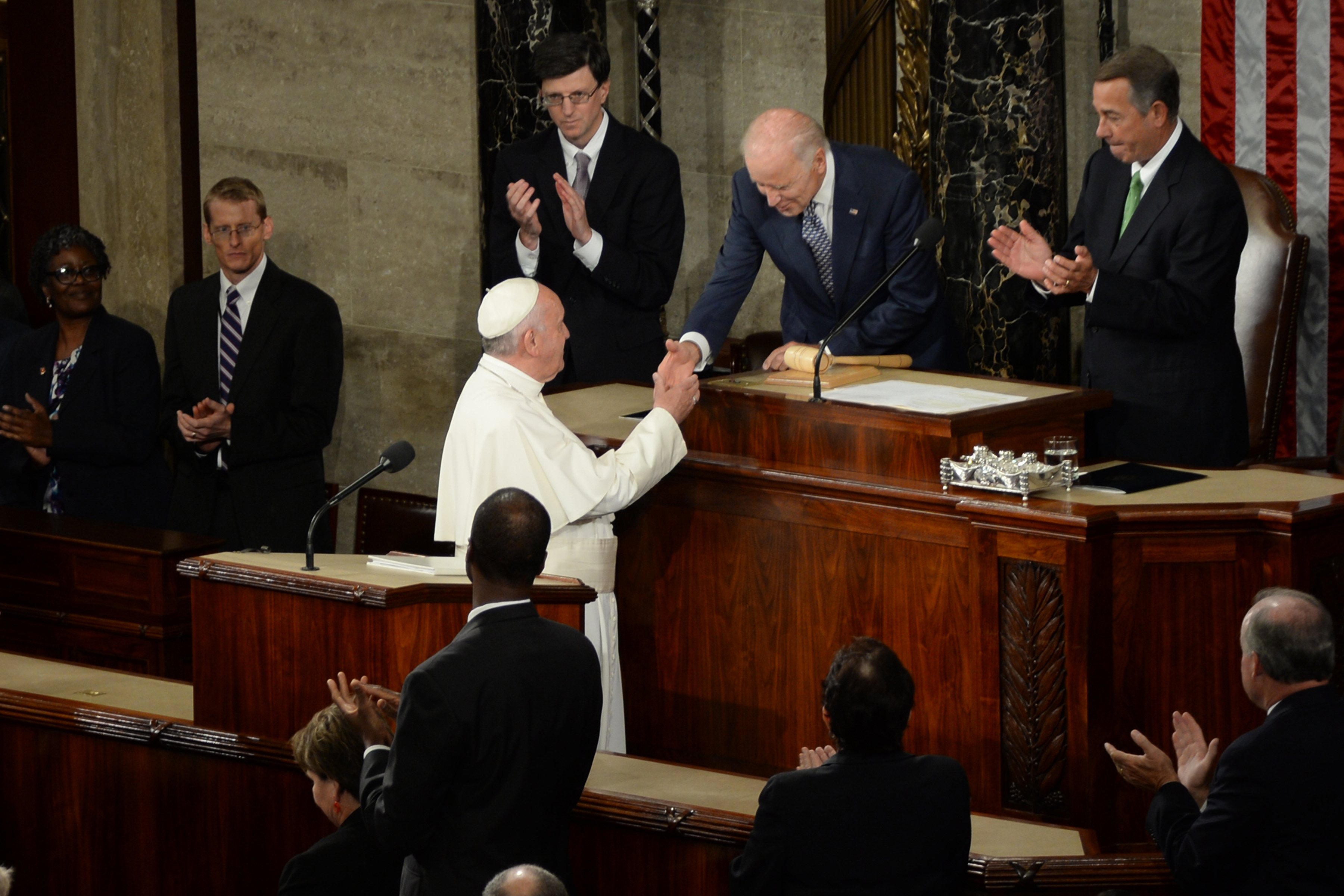 Pope Francis addresses the 114th U.S. Congress for the first time in history.