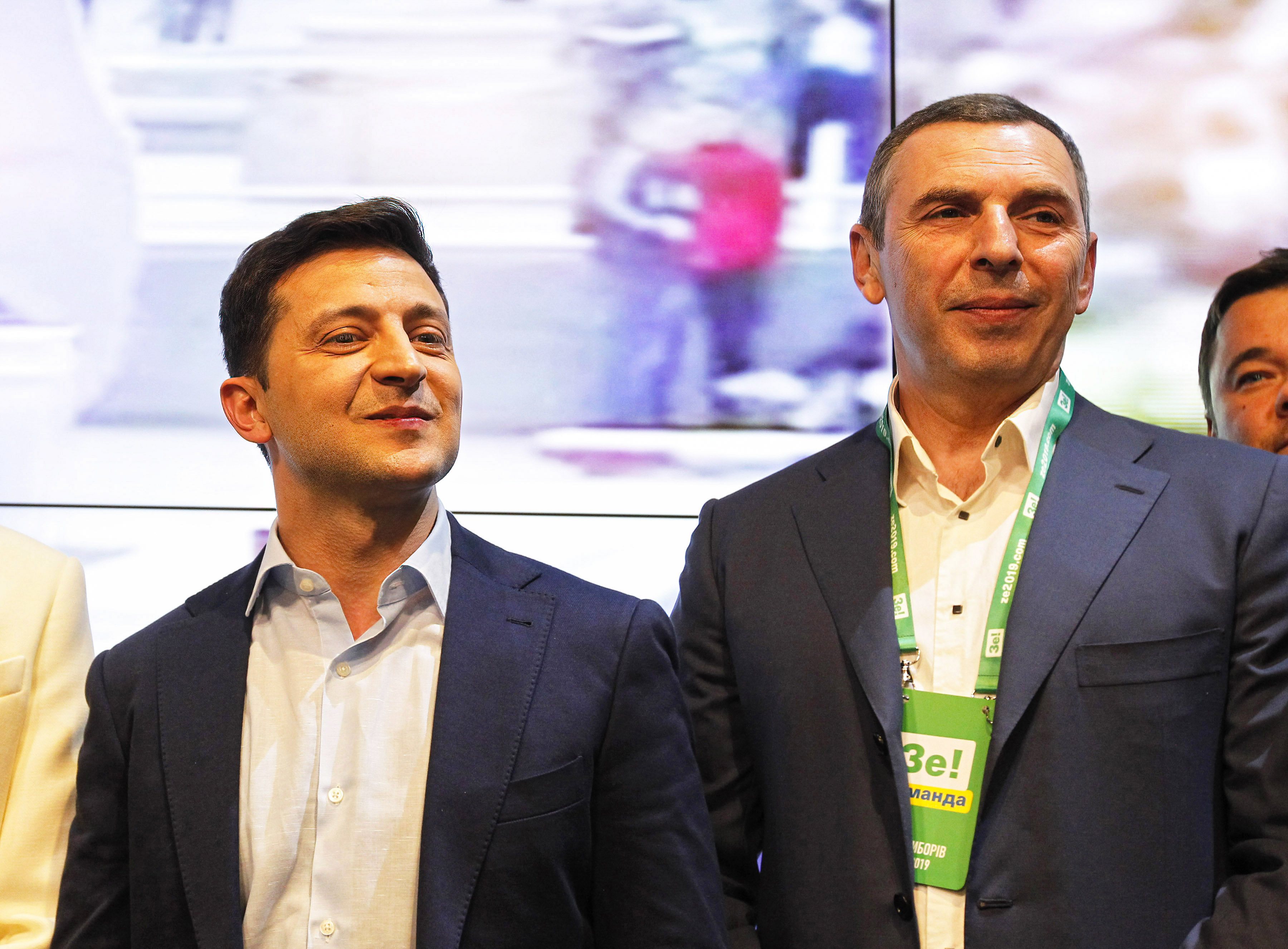 Serhiy Shefir (R) and Ukrainian presidential candidate,