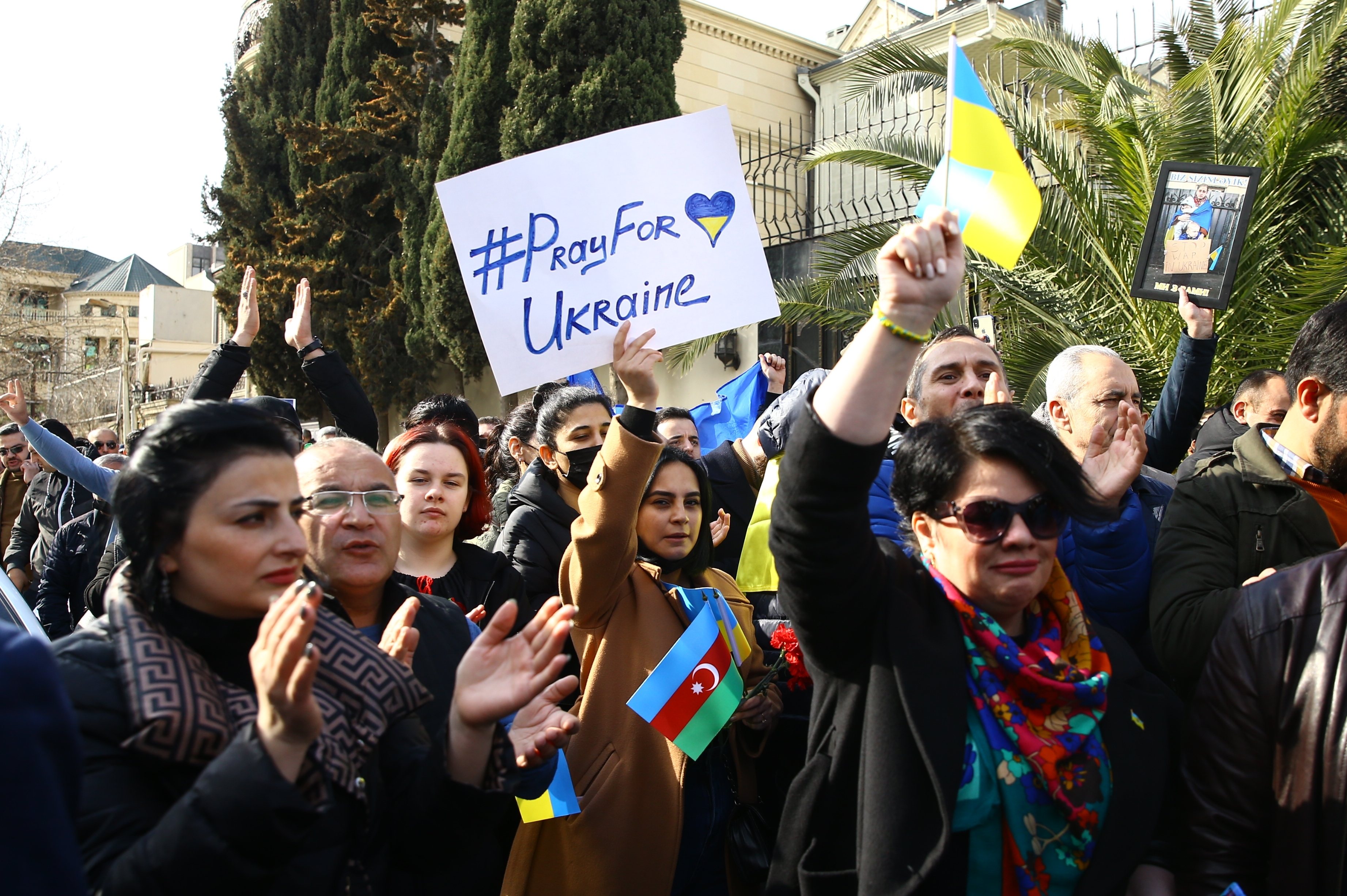 Demonstration in support of Ukraine in Baku