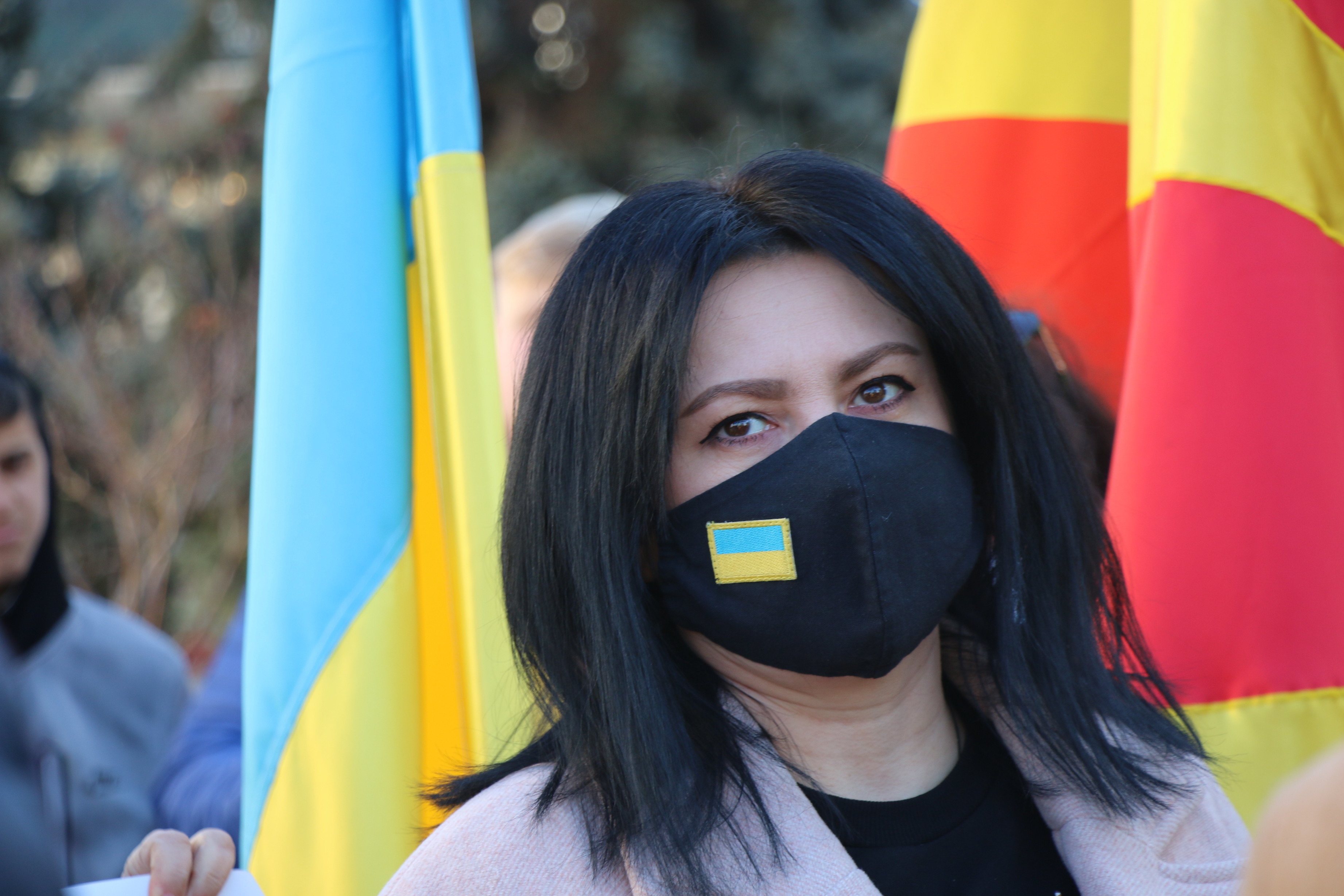 Protestos contra a invasão da Ucrânia em Skopje, Macedónia do Norte