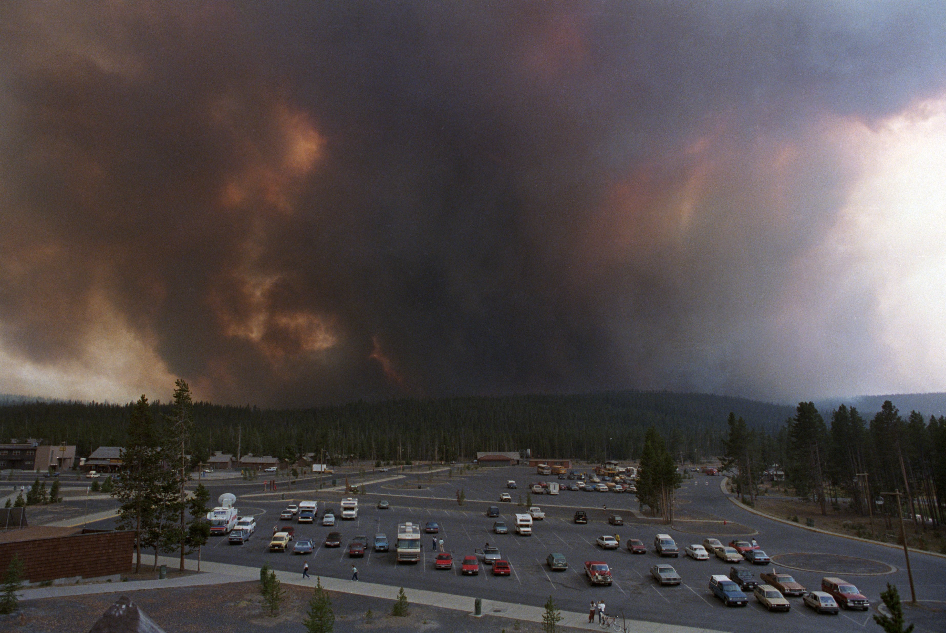 Yellowstone Fire with View of Parking Lot
