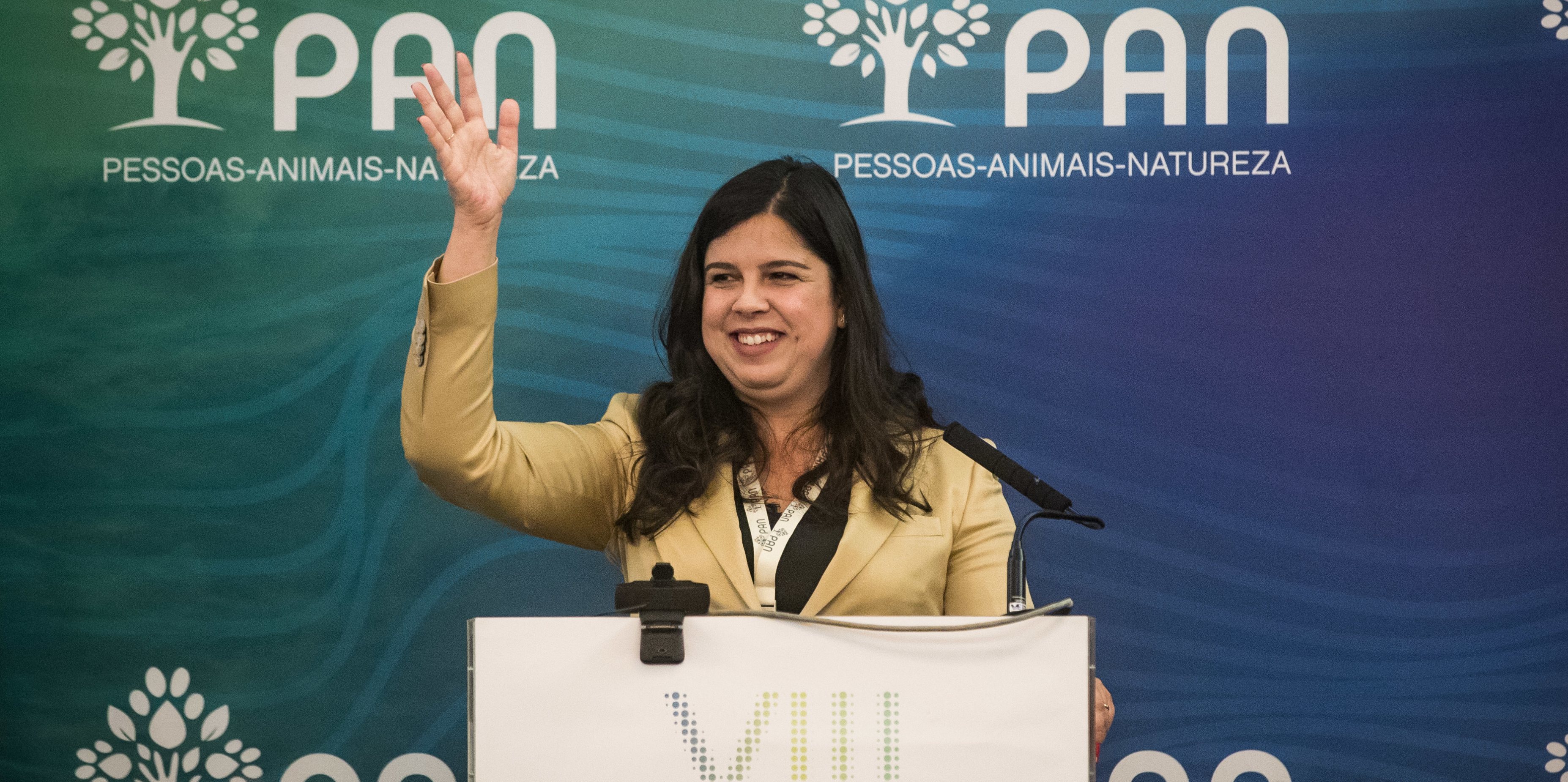 Inês Sousa Real no primeiro discurso como líder do PAN.