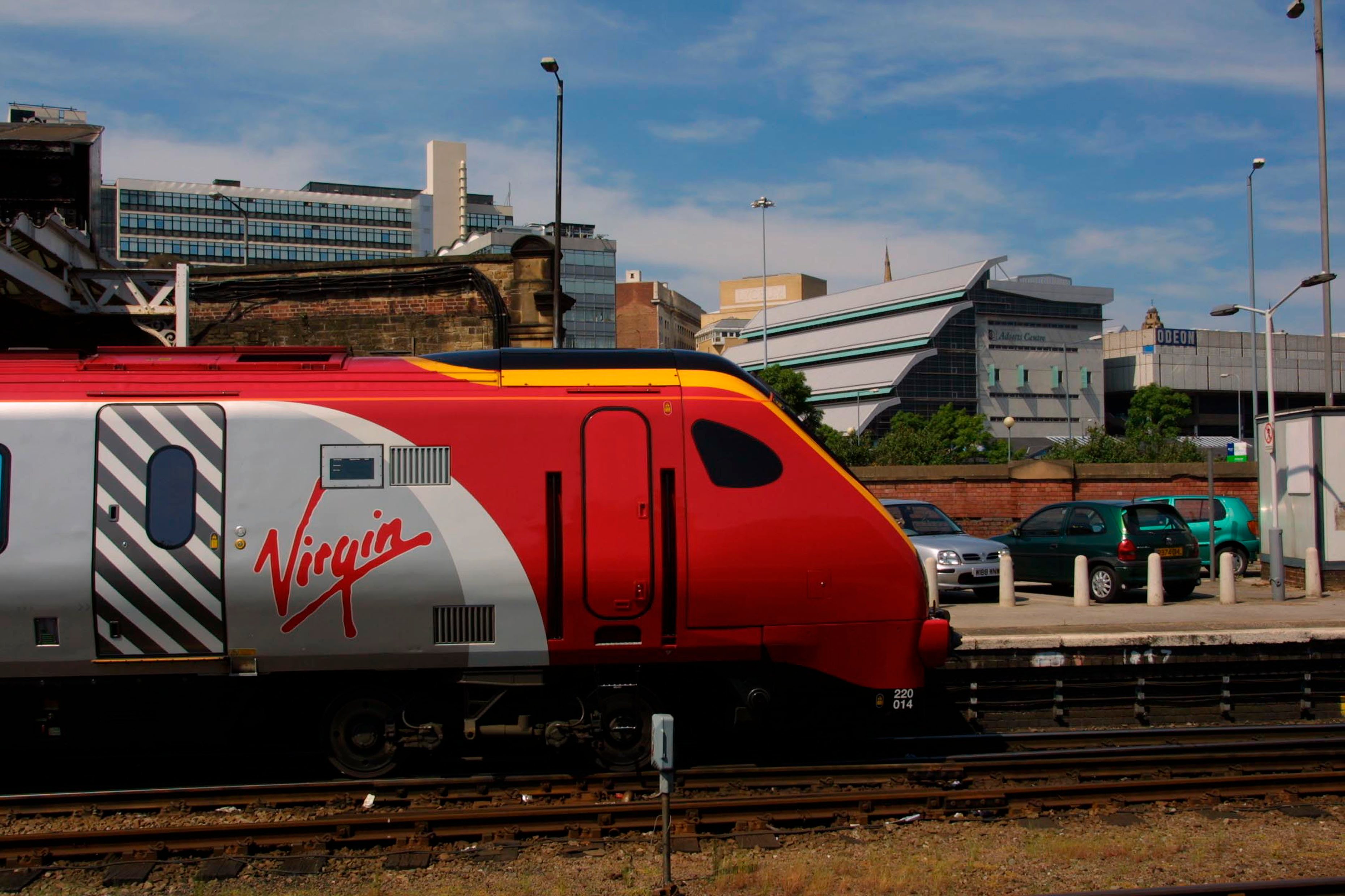 A Virgin Voyager stands at Sheffield station