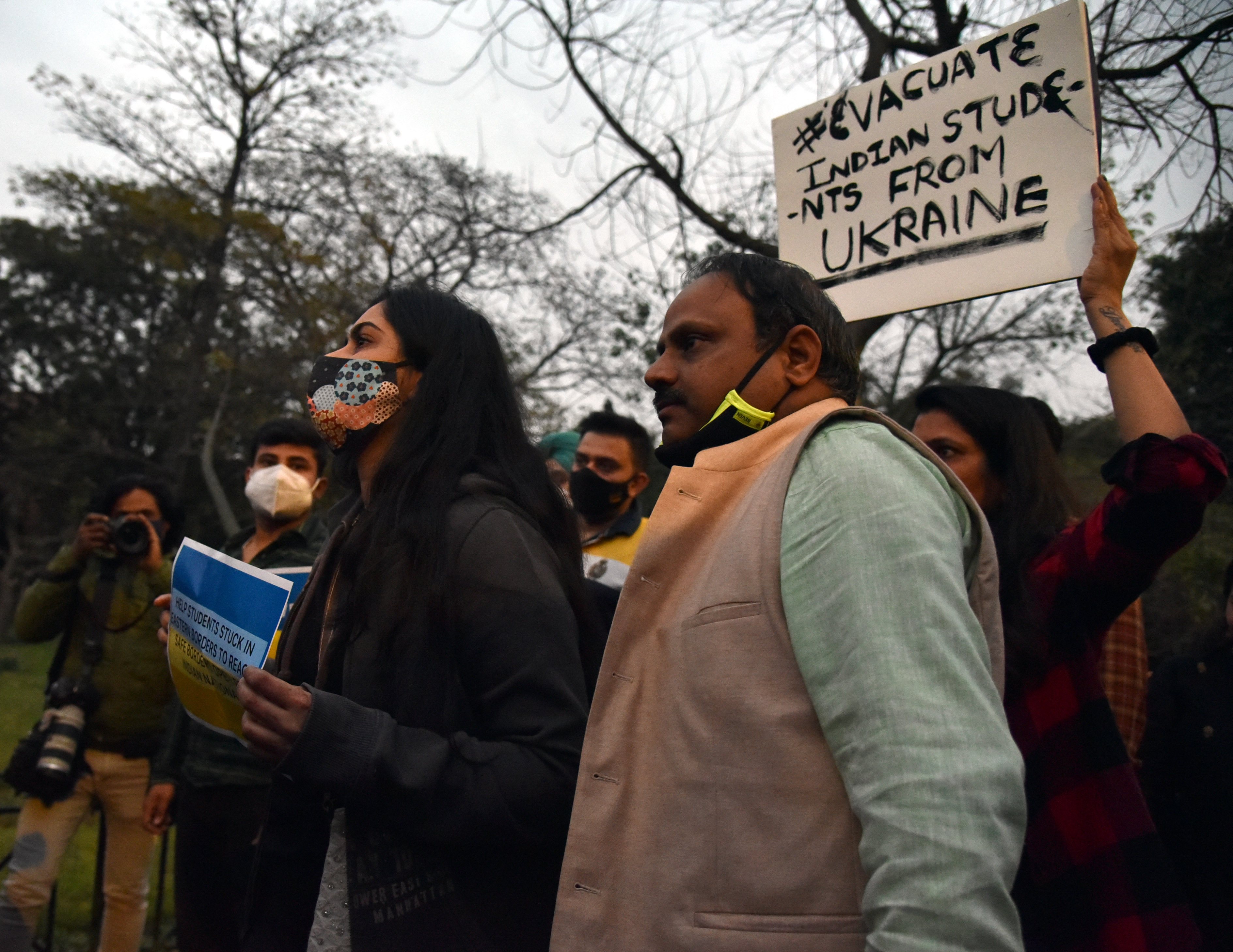 Protestos contra a invasão da Ucrânia em Nova Deli, Índia