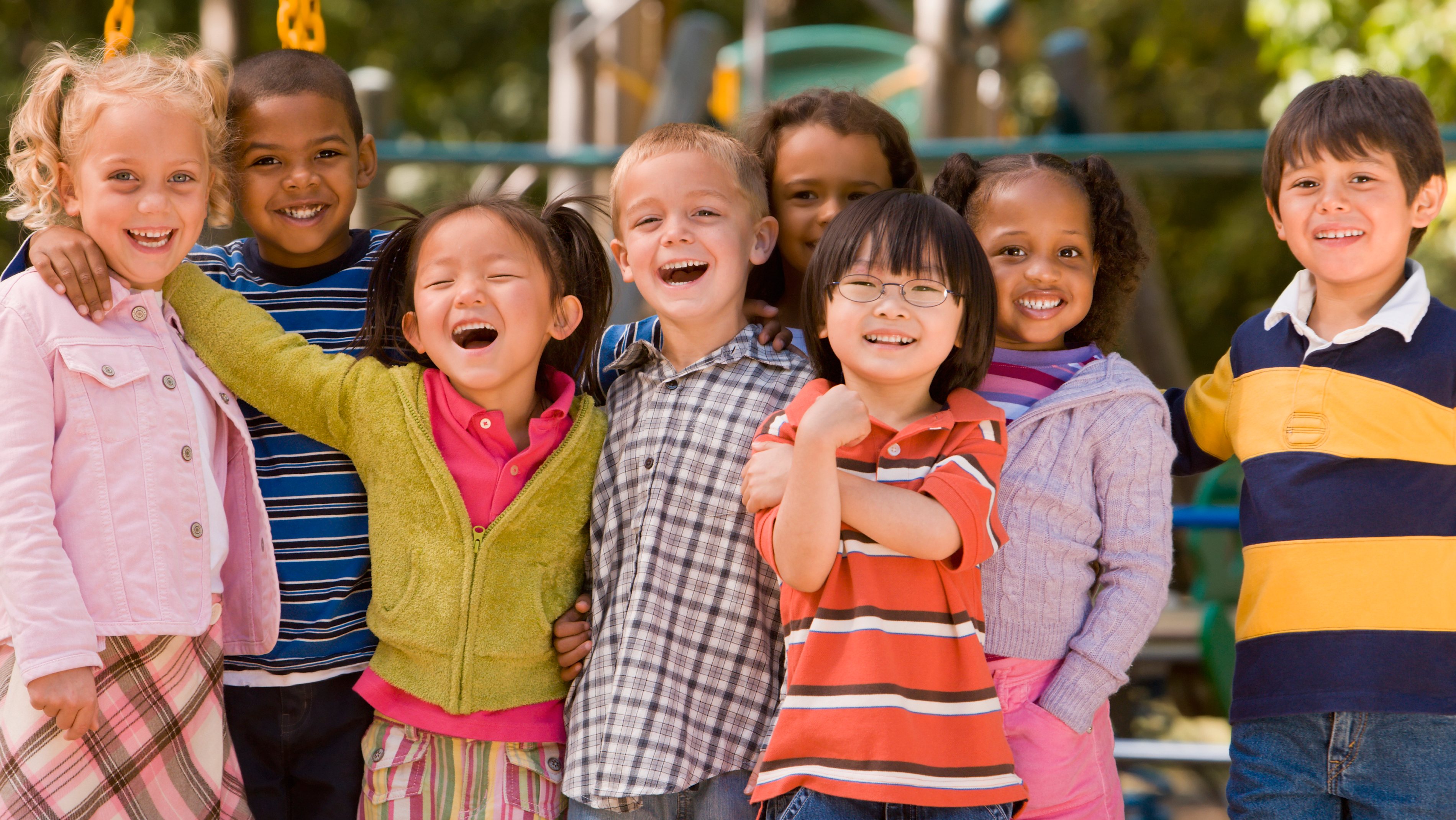 Multi-ethnic children at playground