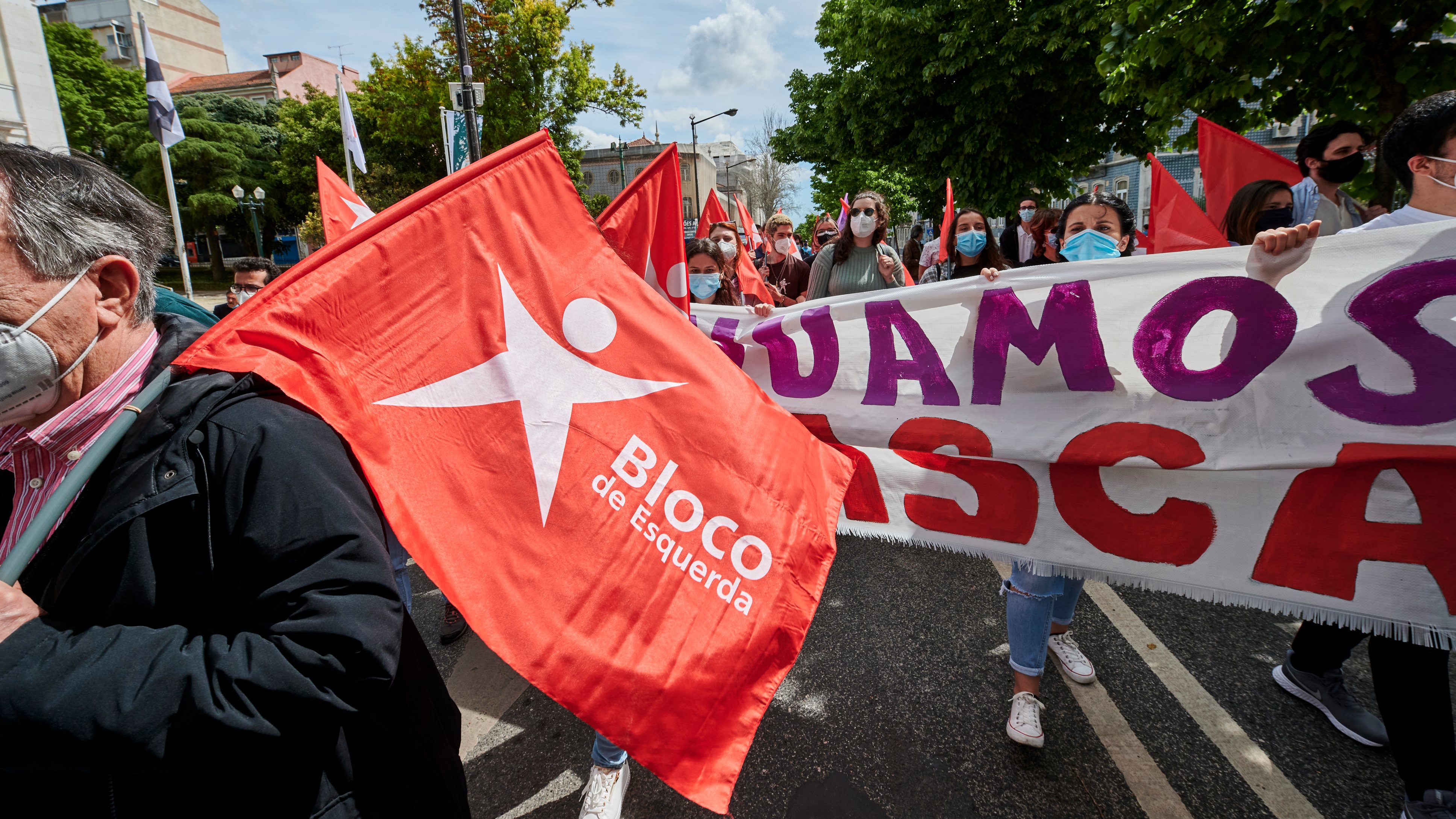 protesto bloco de esquerda em Lisboa