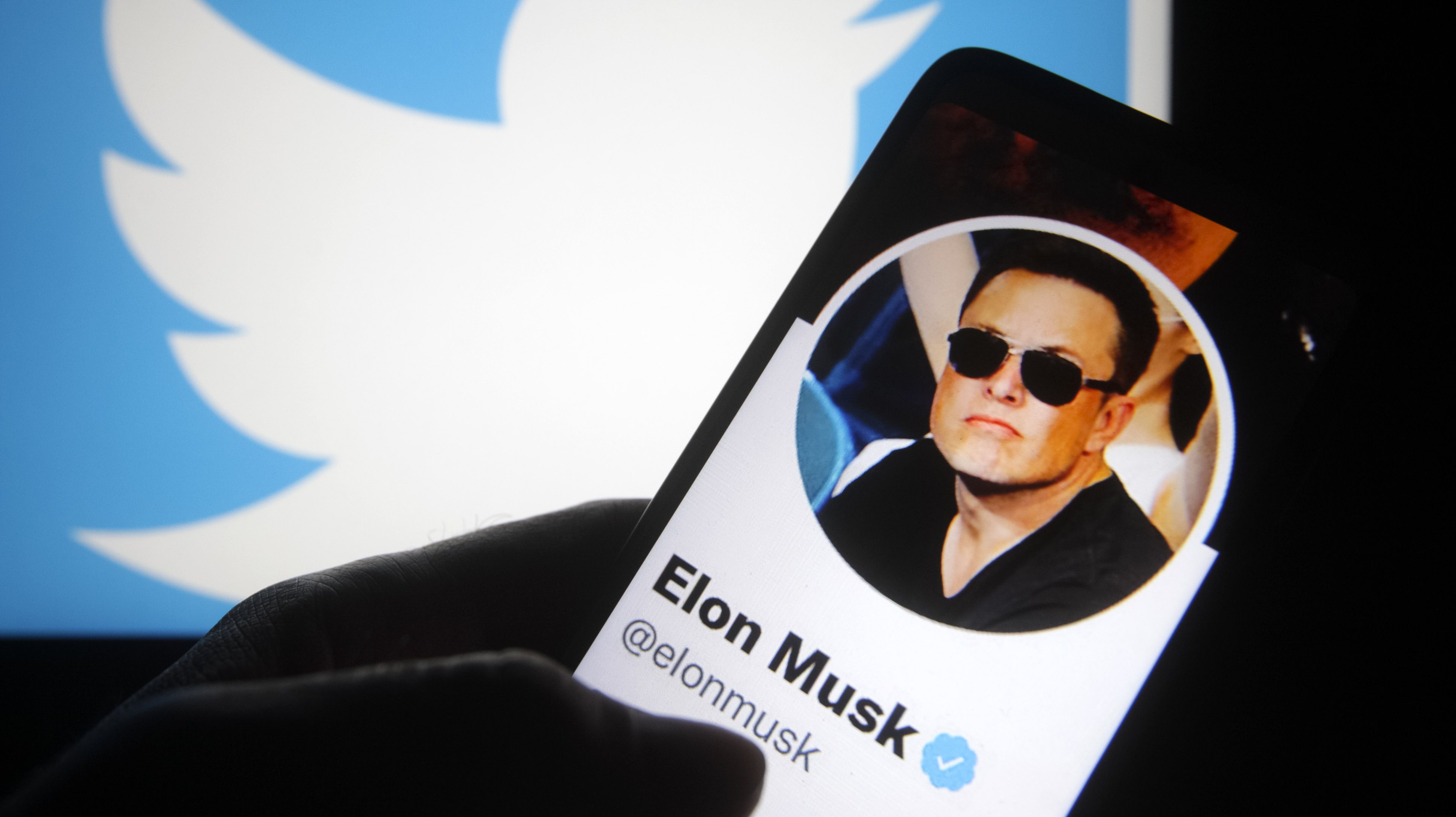 In this photo illustration, Twitter account of Elon Musk is