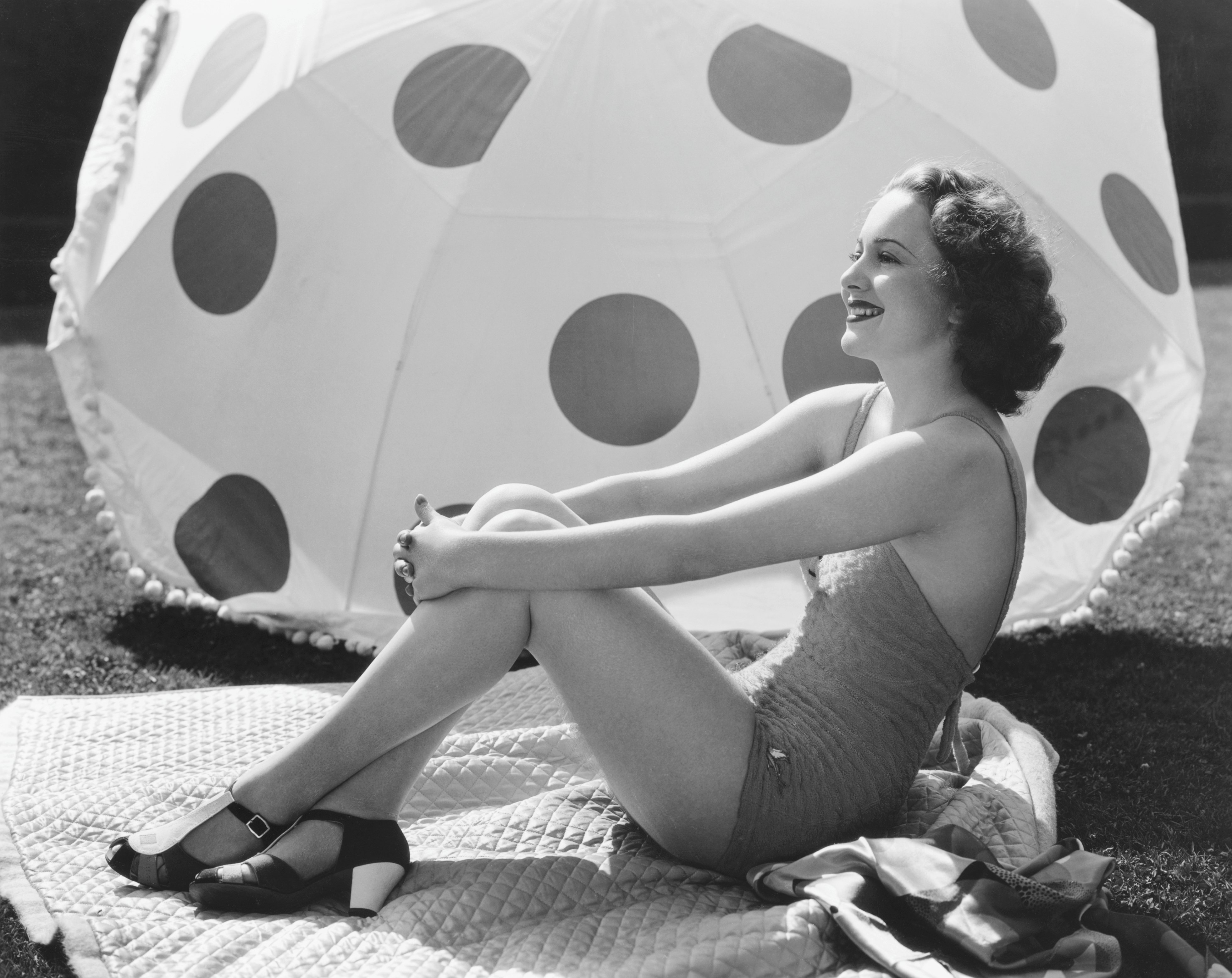 Actress Olivia de Havilland in Swimsuit