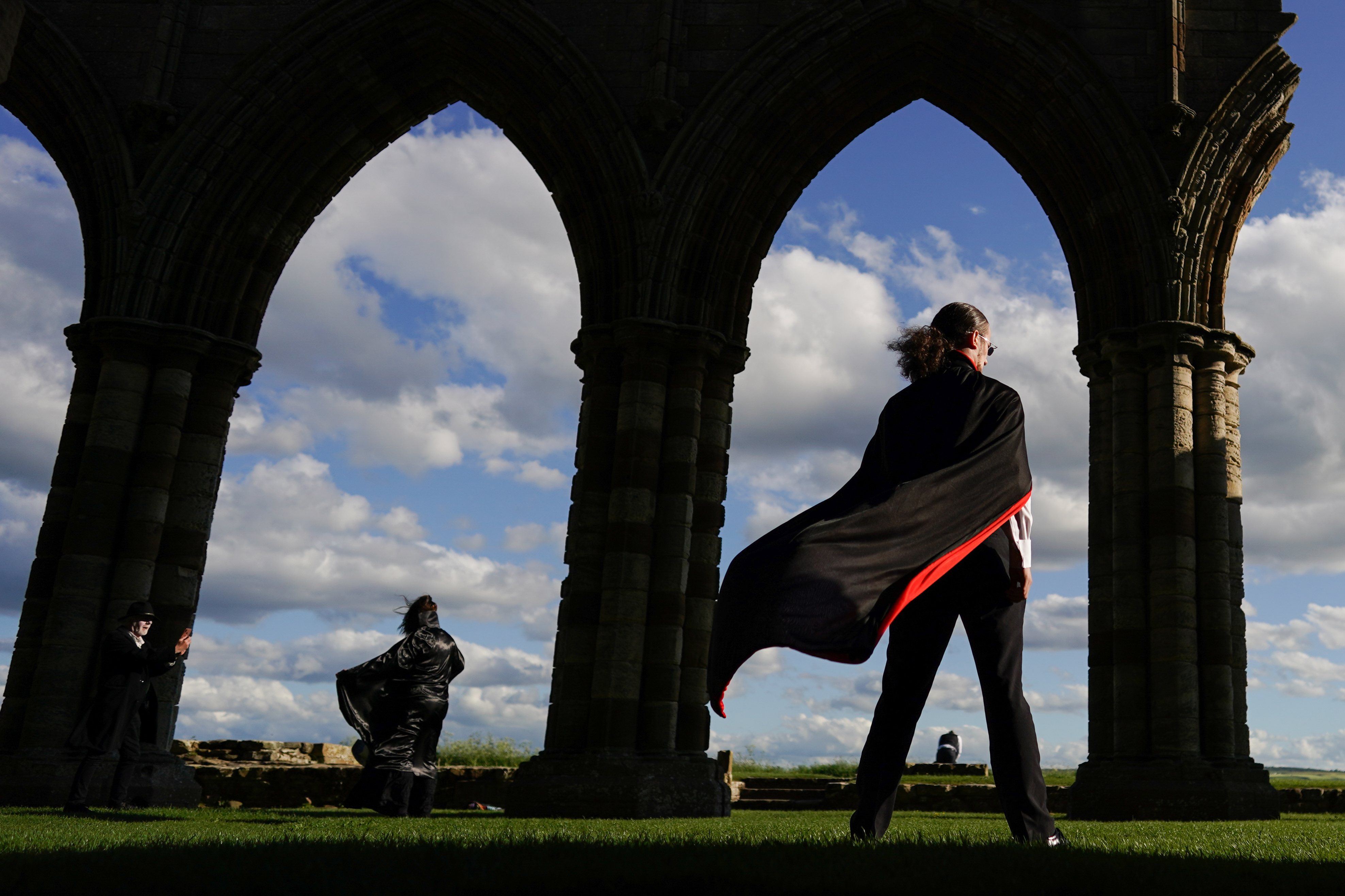 People Dressed As Vampires Attend A Guinness World Record Attempt At Whitby Abbey