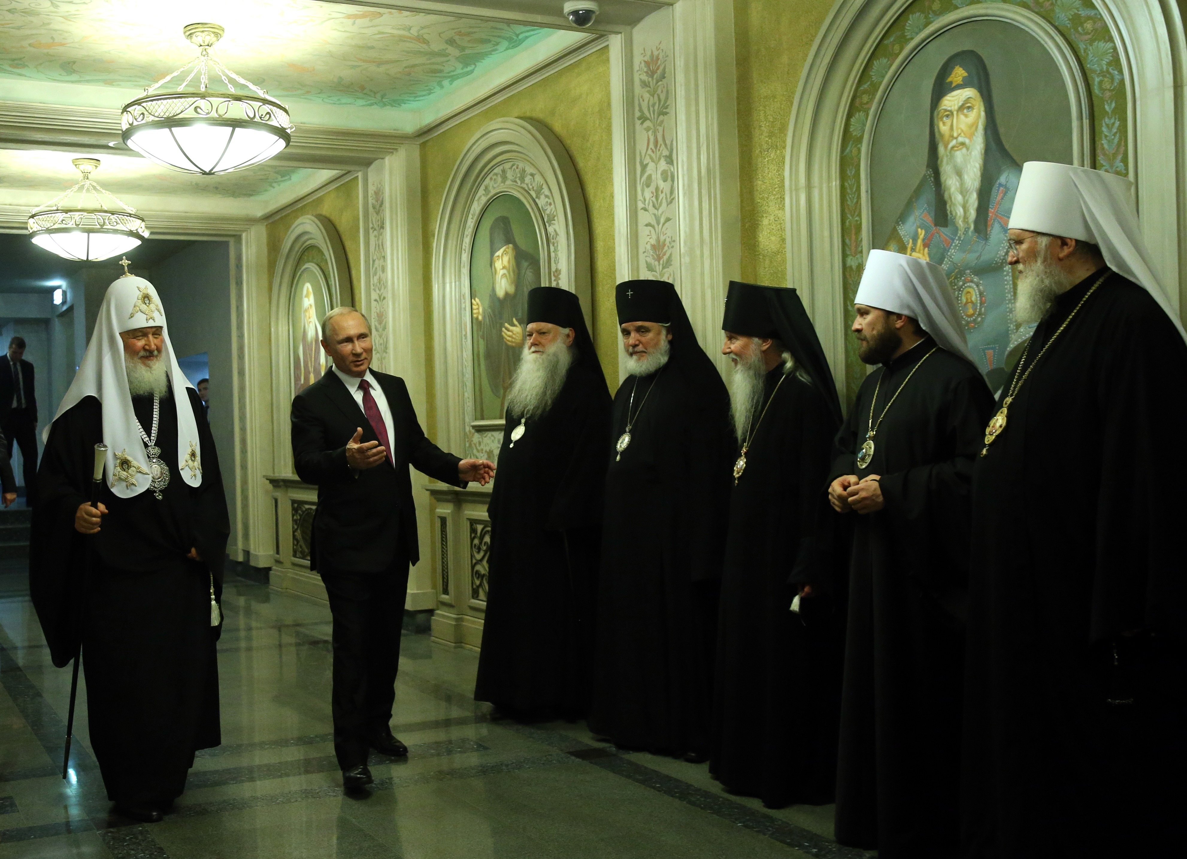 Russian President Vladimir Putin visits the Sretensky Monastery
