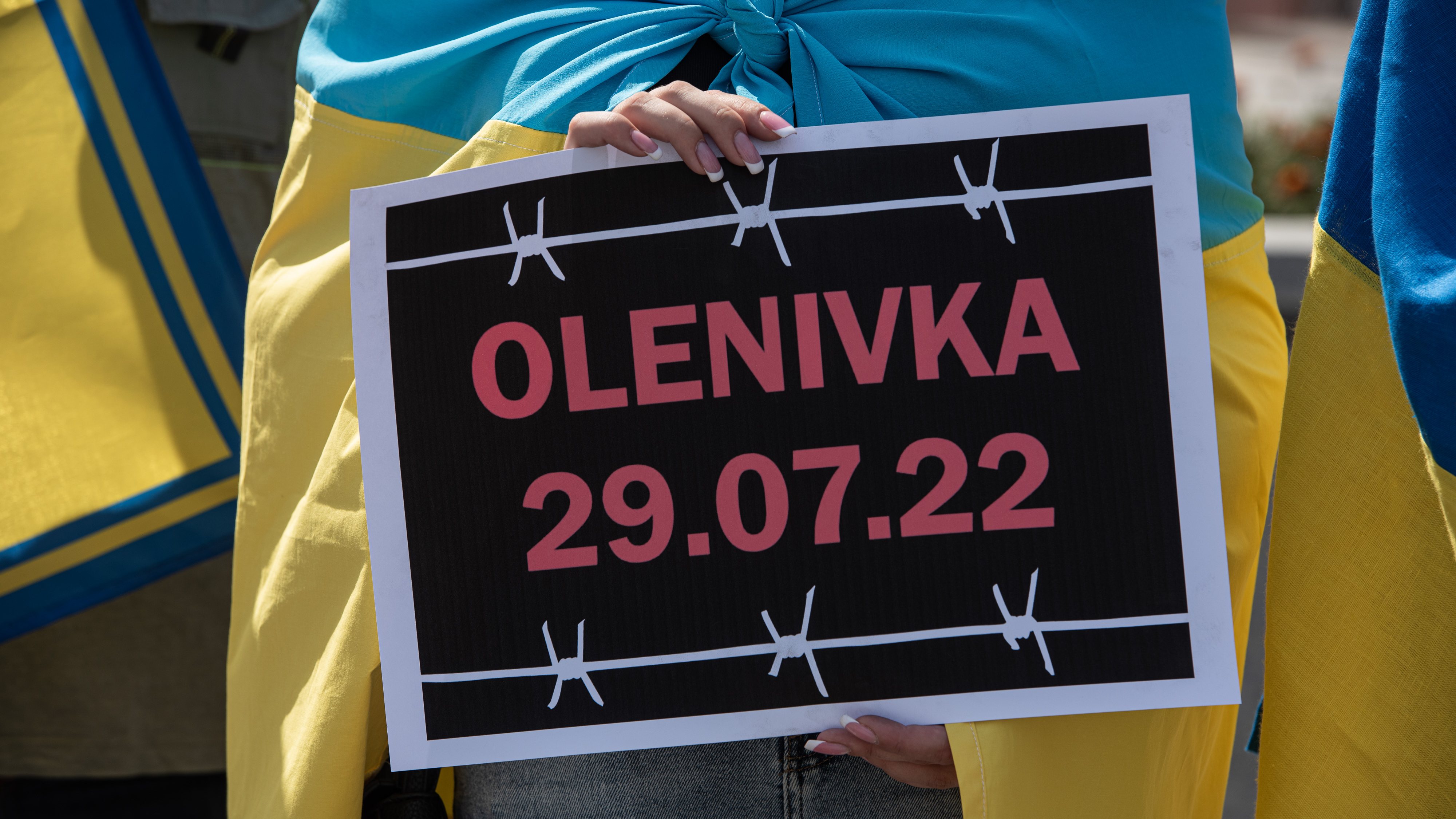 Rally In Support Of Azov Battalion Members After Olenivka Prison Bombing