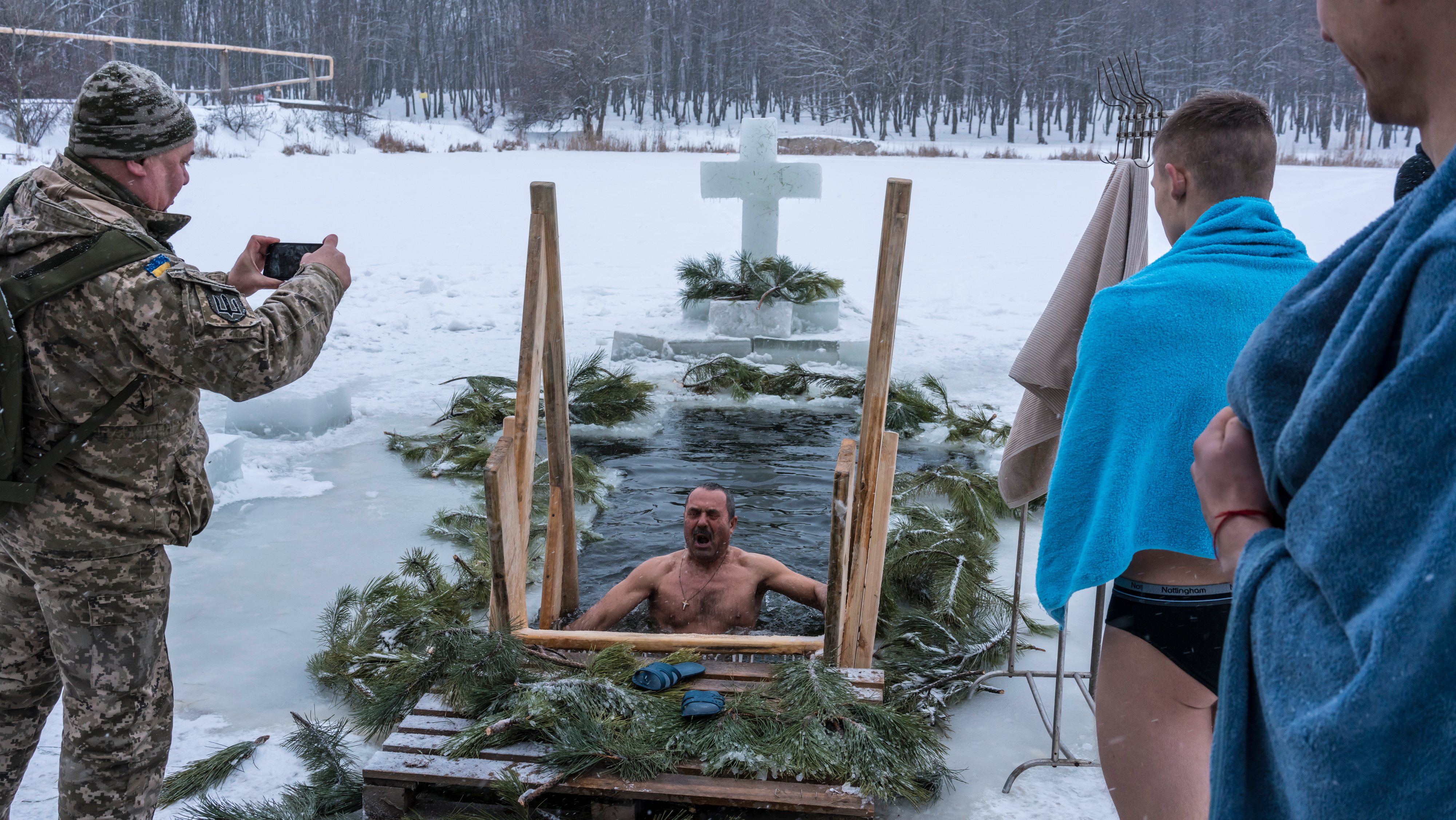 An Icy Plunge For Orthodox Epiphany In Eastern Ukraine