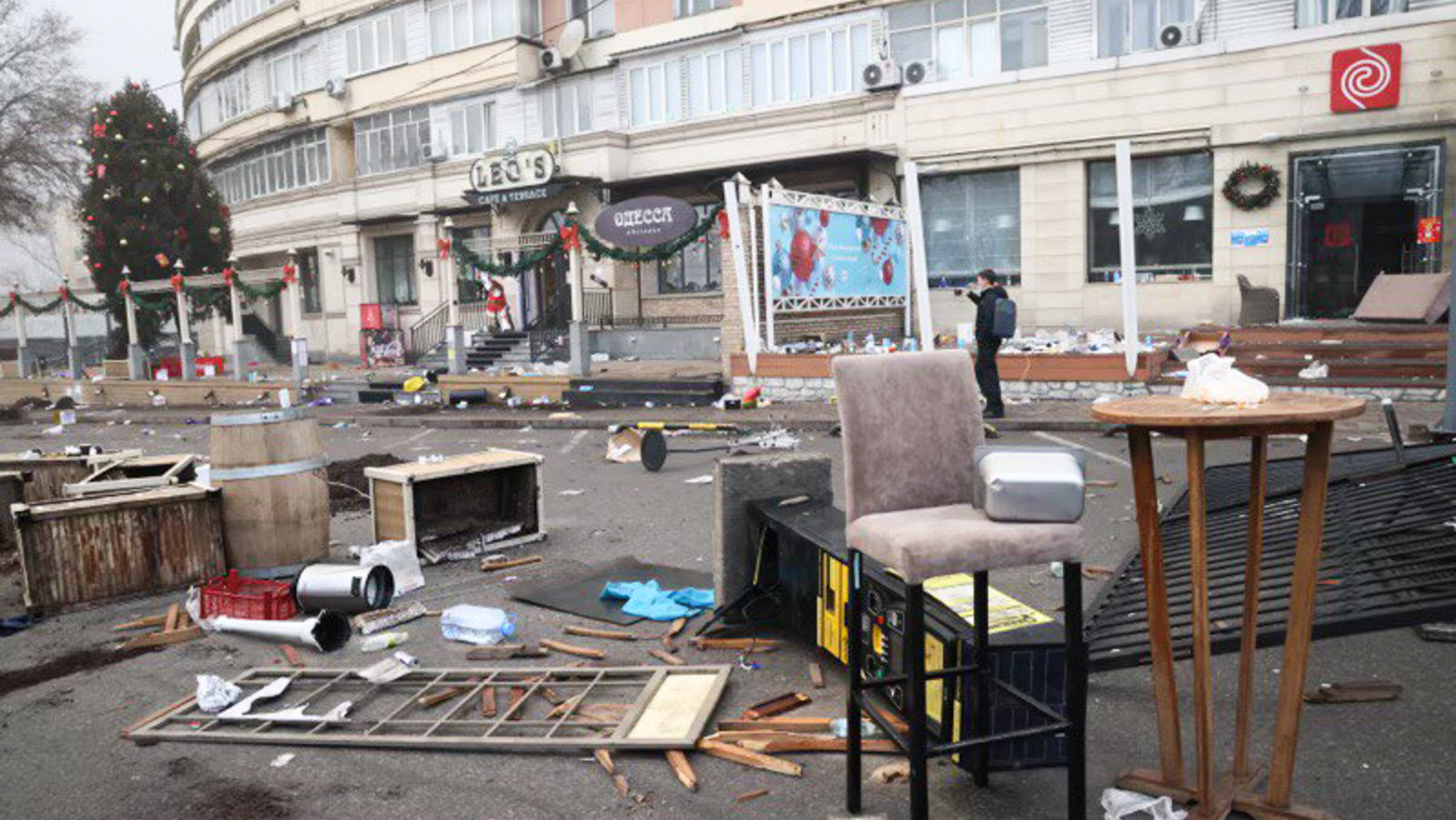Damage from unrest in Almaty, Kazakhstan