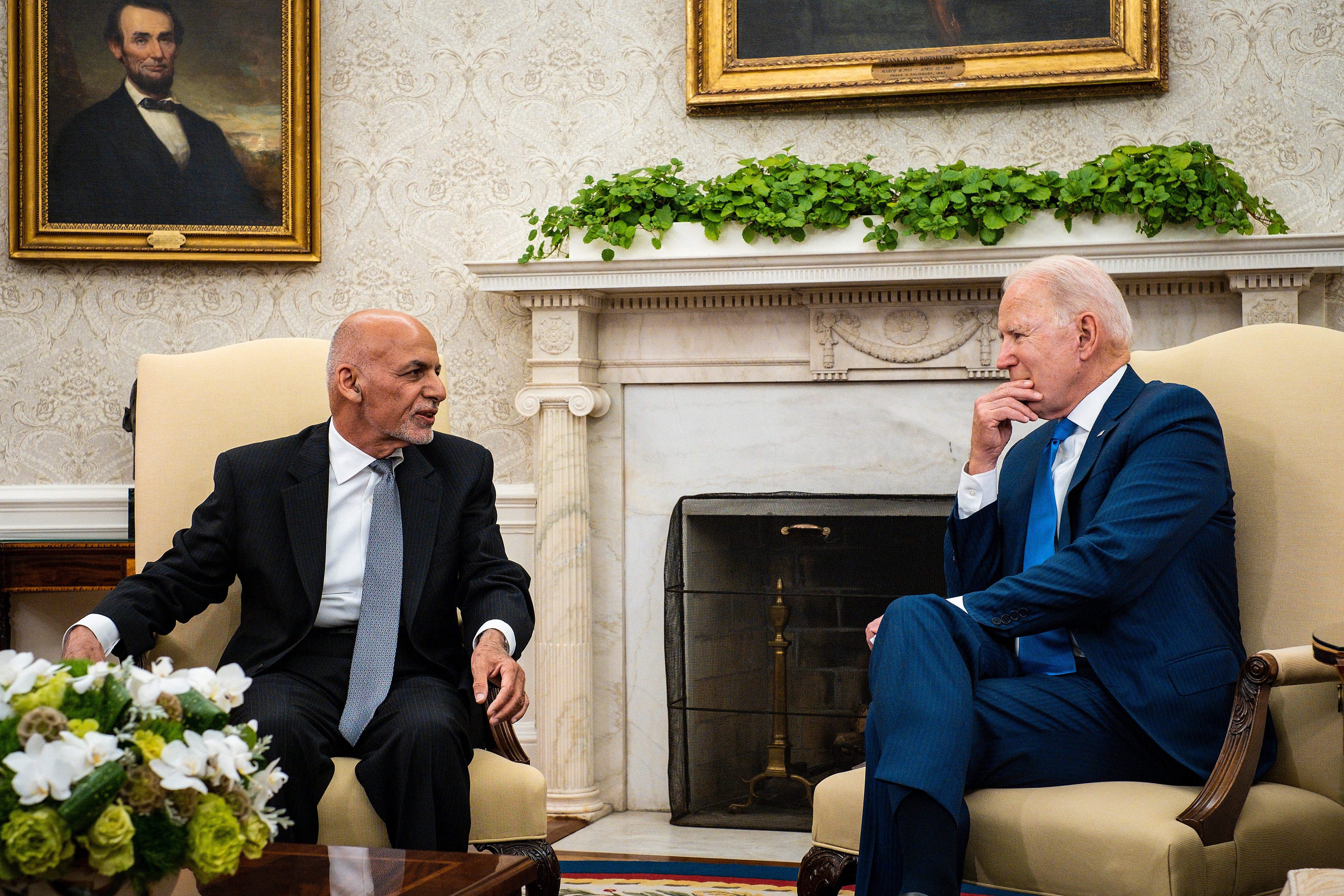 President Biden Meets With Afghan President Ghani In The Oval Office Of The White House