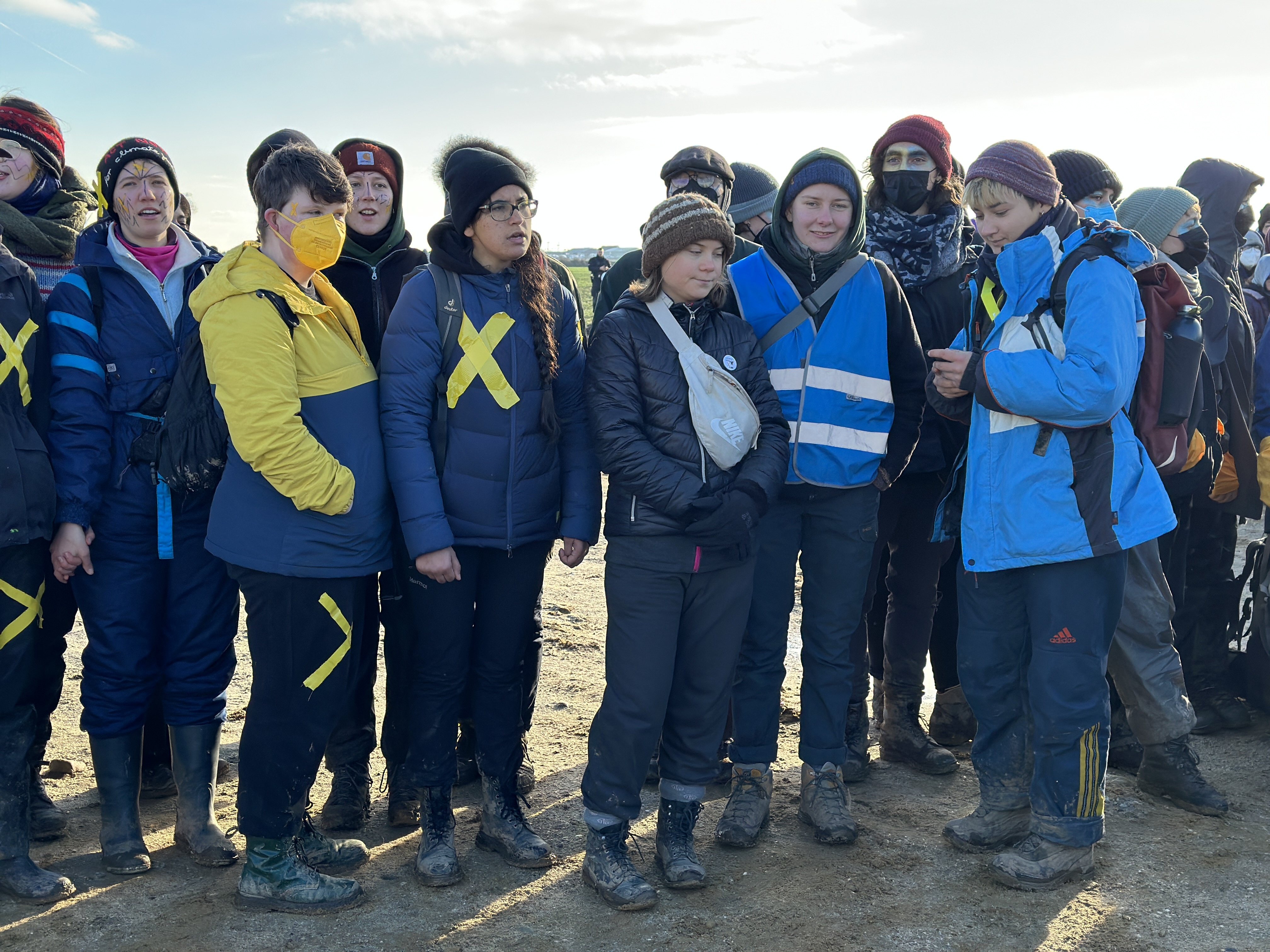 Swedish activist Greta Thunberg meets Lutzerath activists