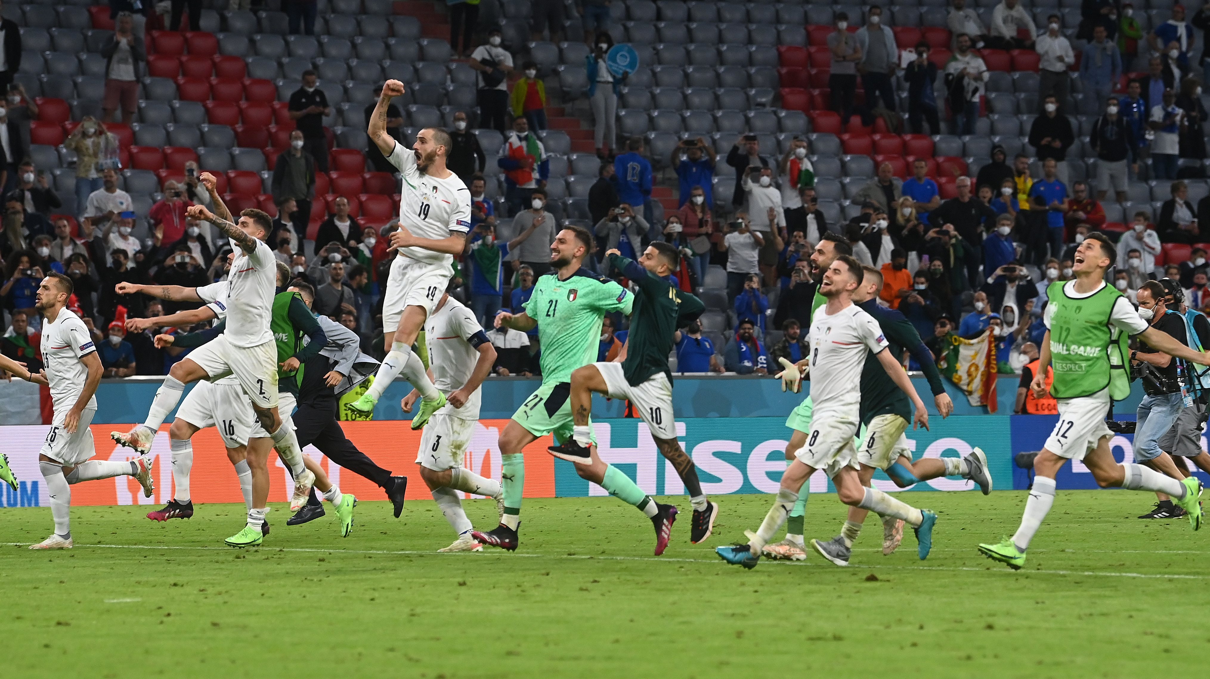 Itália festejou em Munique a quinta vitória neste Europeu, com nove golos marcados e apenas dois sofridos (um de penálti)