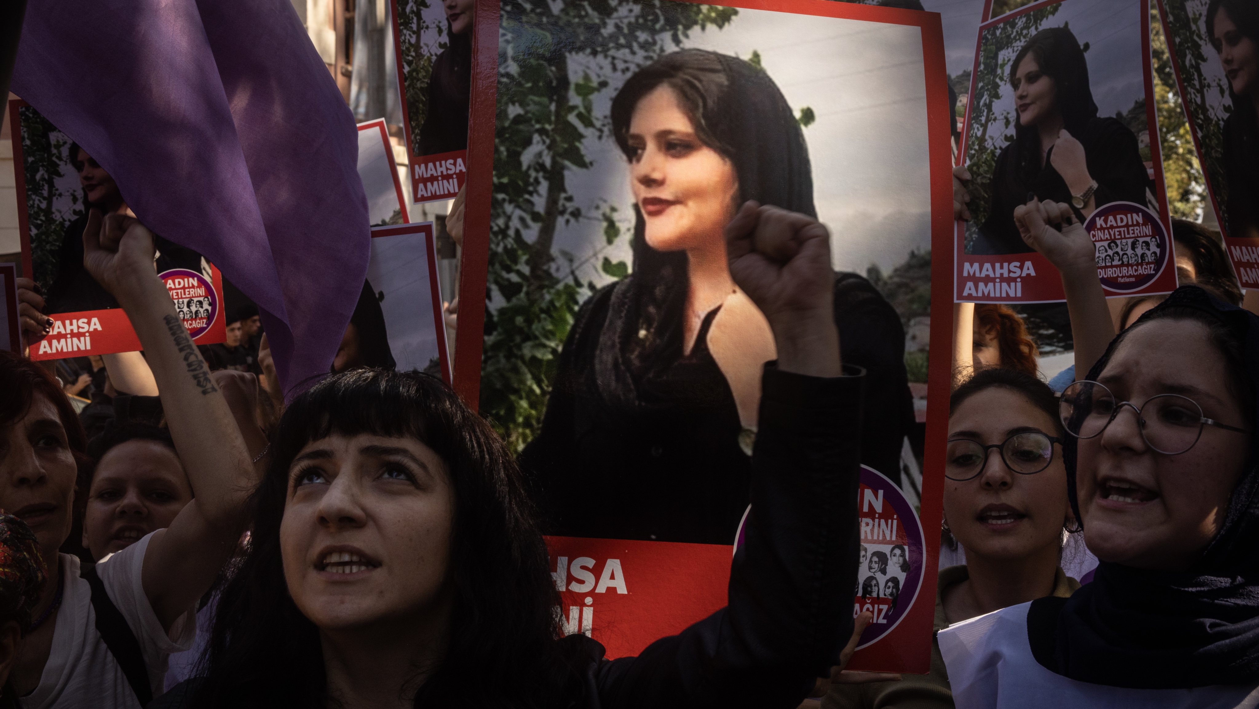 Protests Continue Outside Iranian Consulate In Istanbul Over Death Of Mahsa Amini