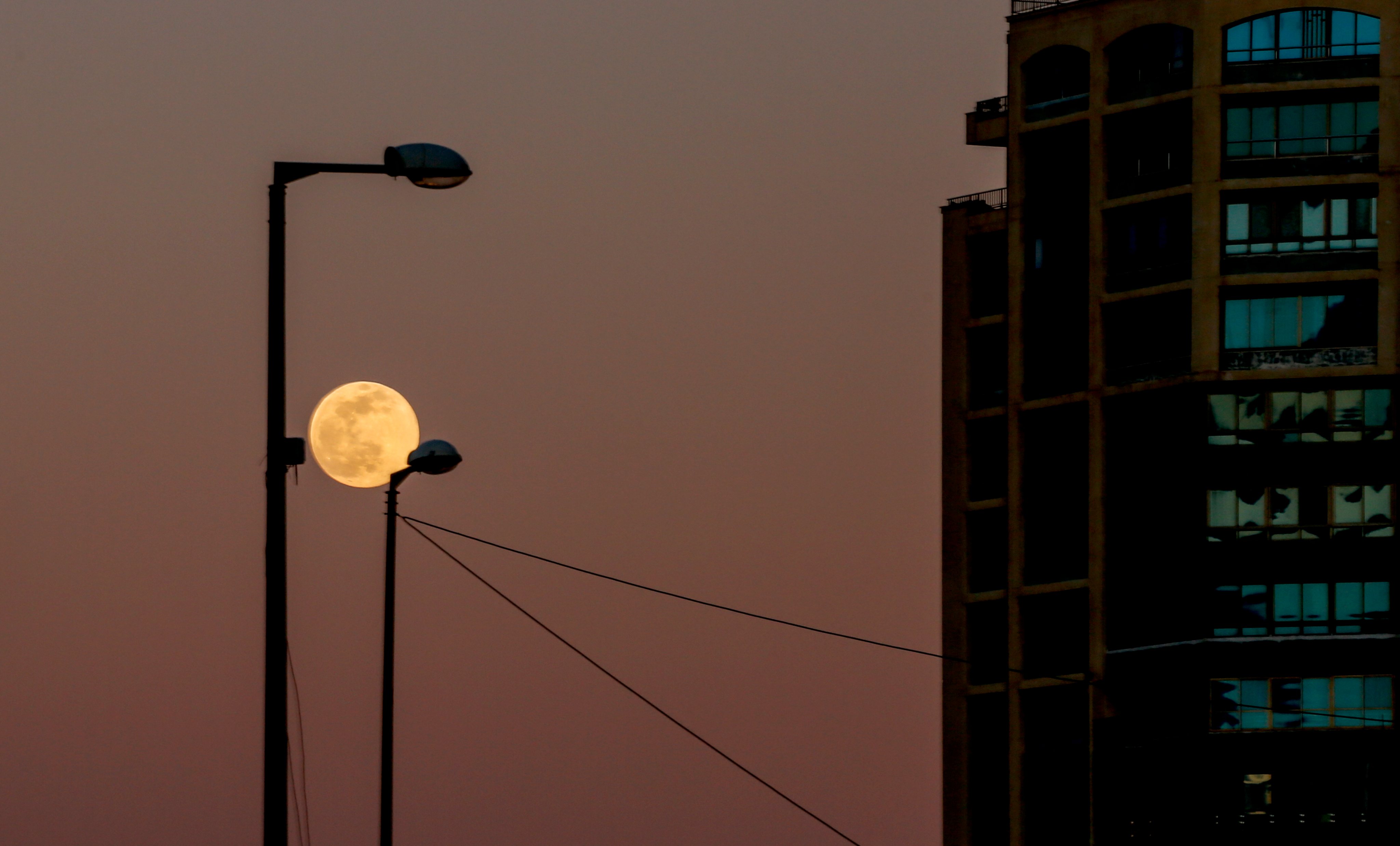 The Full Wolf Moon Rises Over Gaza City