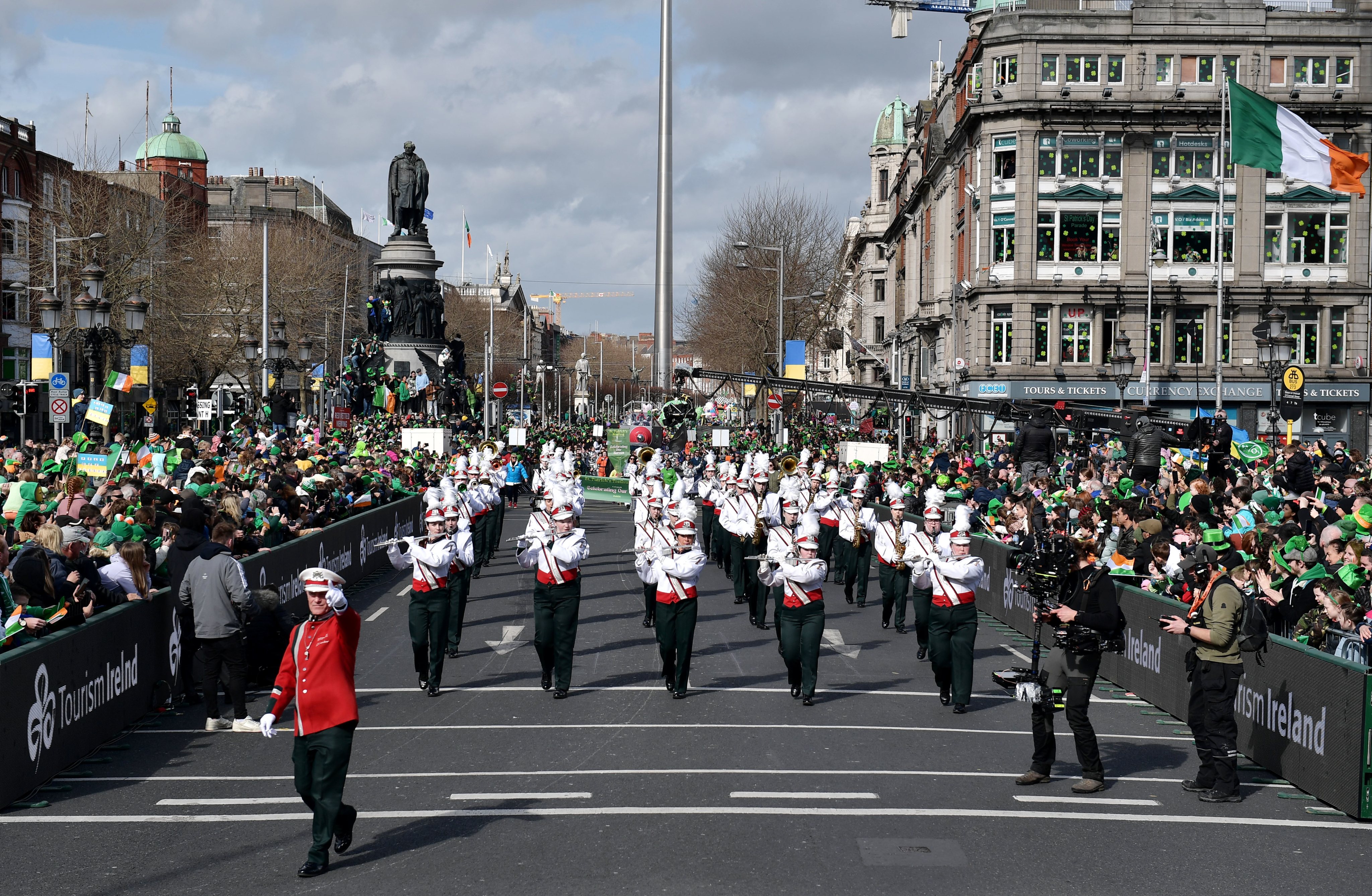 A marcha do Dia de São Patrício em Dublin, na Irlanda