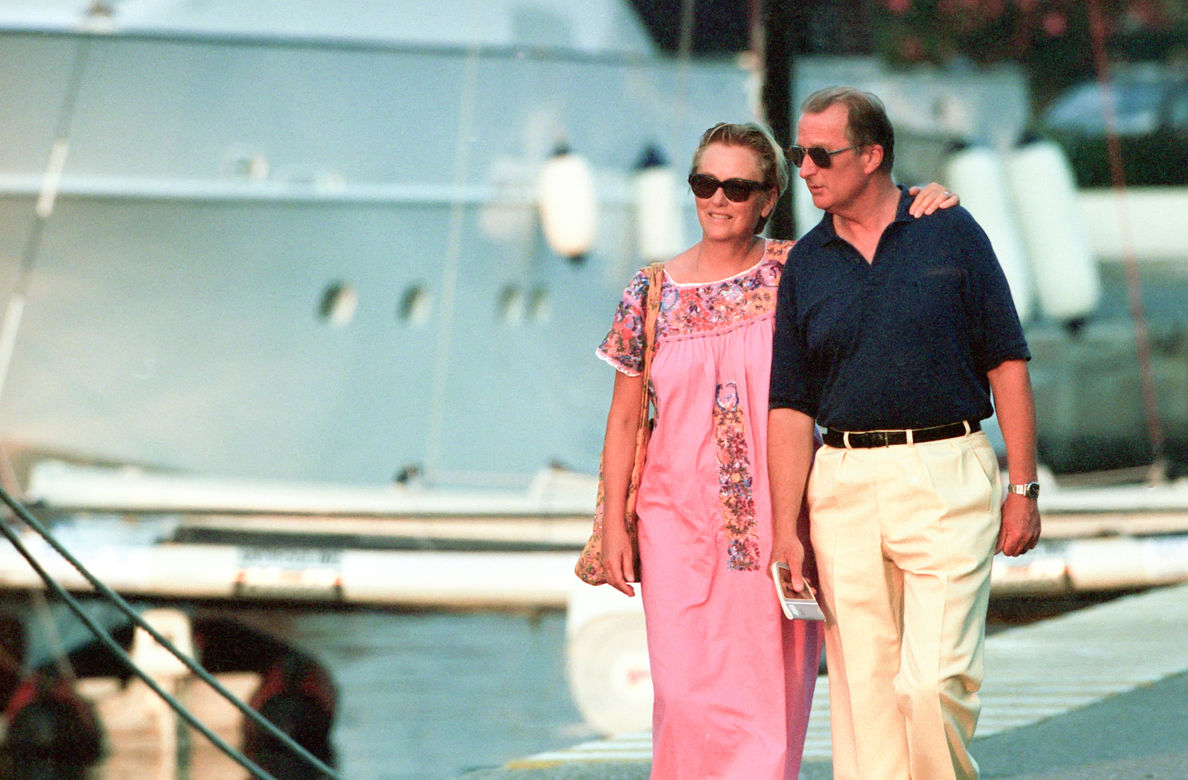 Queen Paola of Belgium and King Albert II of Belgium on holidays in Antibes