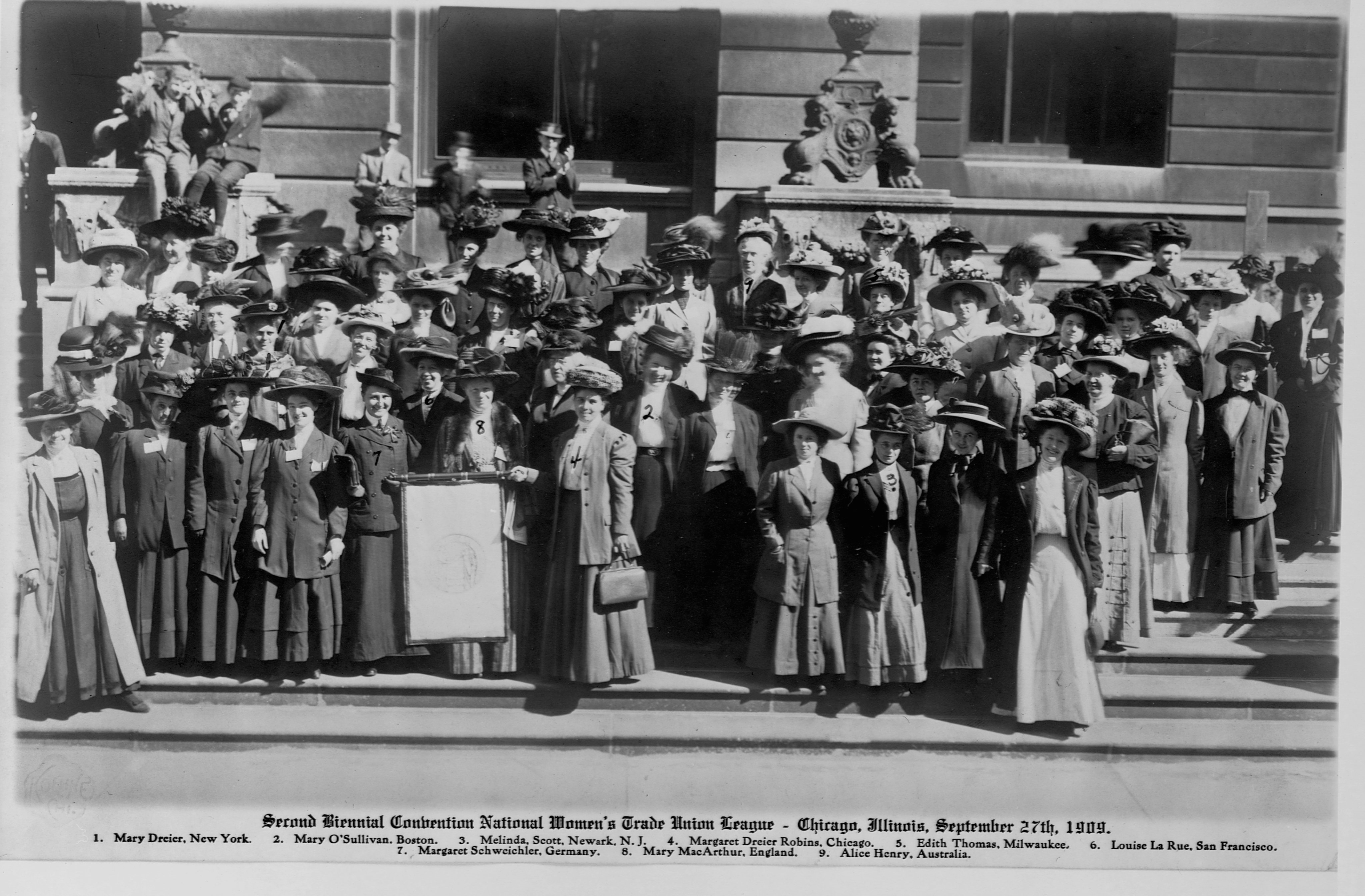 Membros da Liga do Sindicato Nacional das Mulheres, 1909