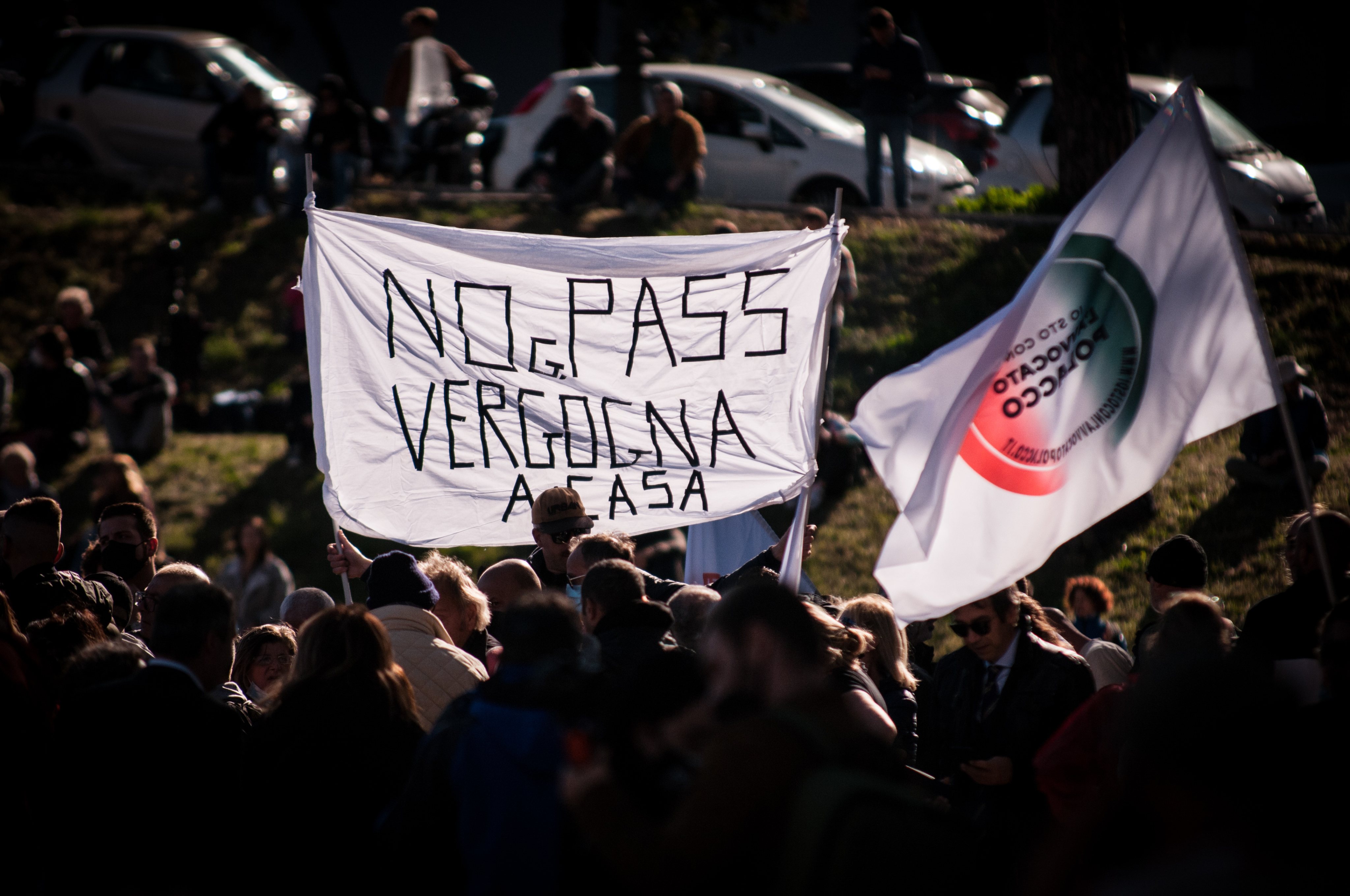 No Green Pass Demonstration In Rome