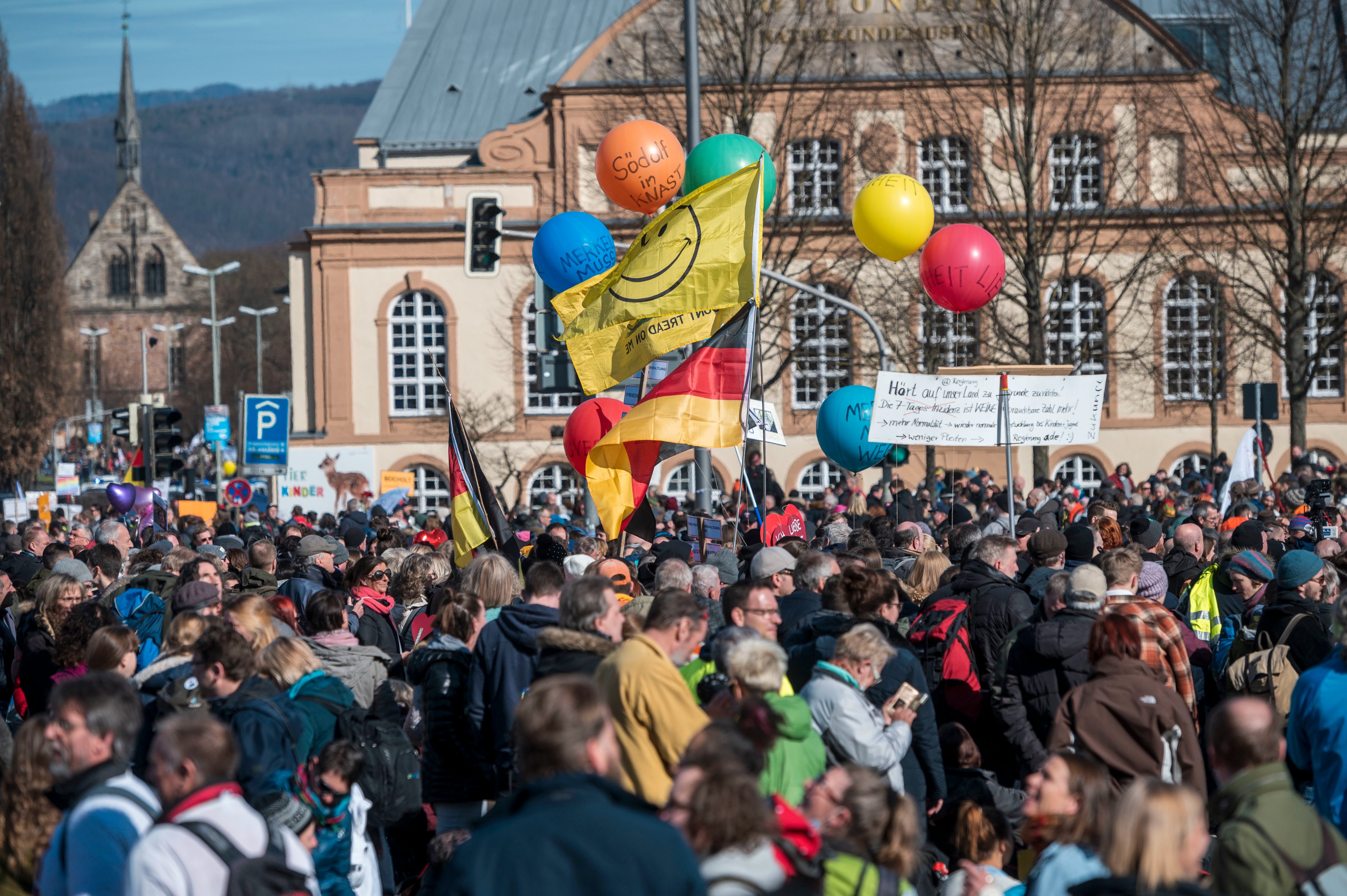 Coronavirus Skeptics Rally In Kassel