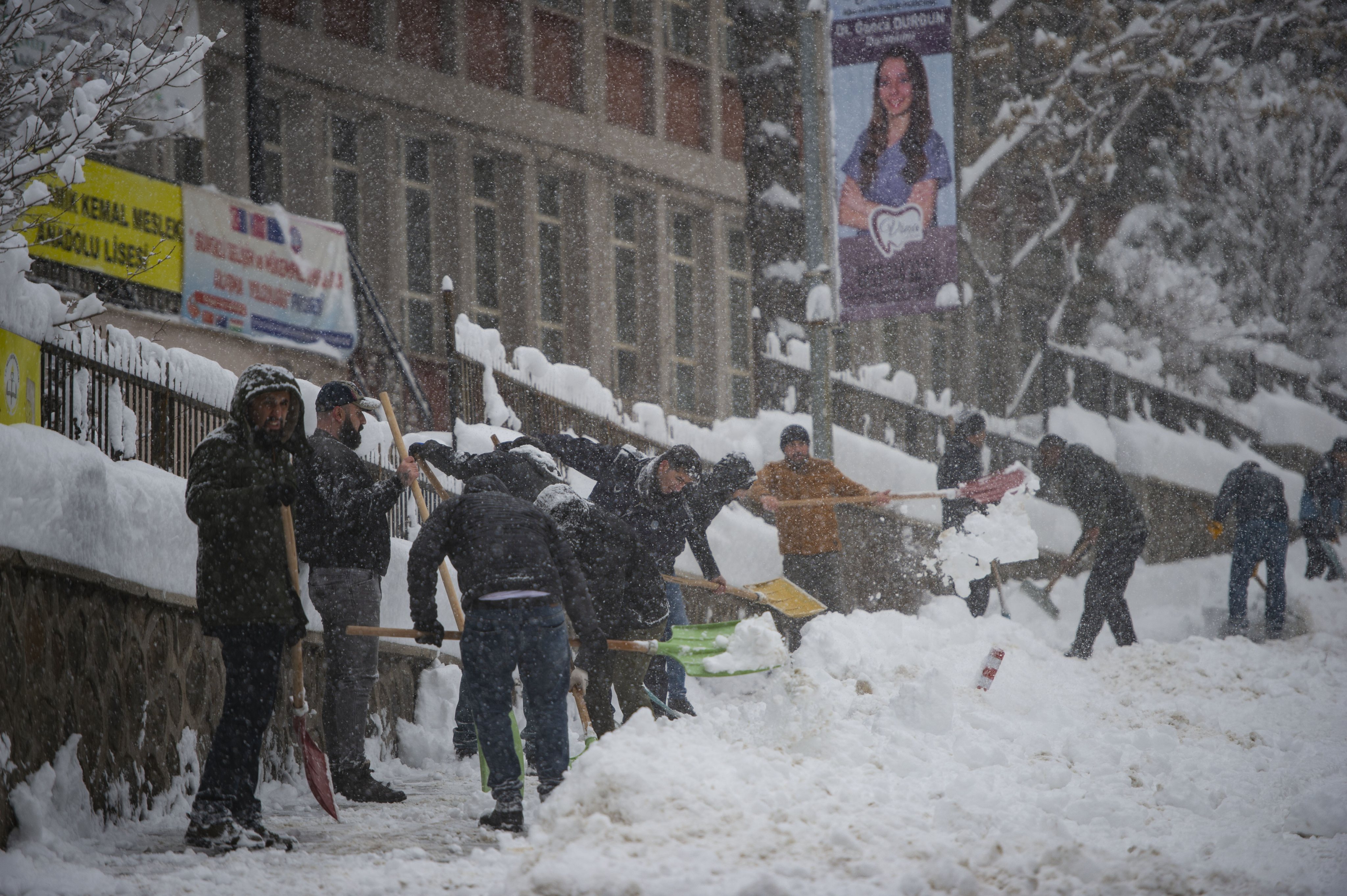 Queda de neve em Tunceli, na Turquia, no dia 19 de janeiro