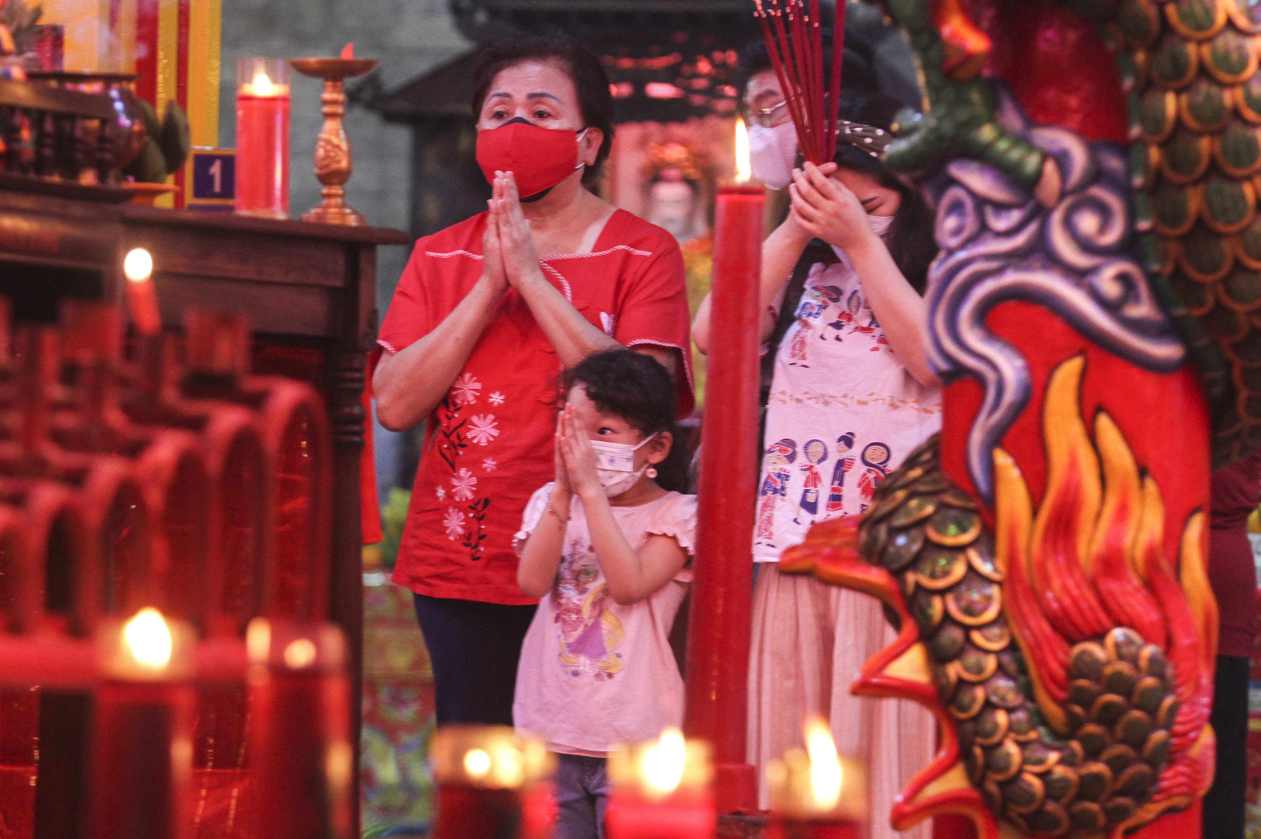 Chinese New Year celebration amid increase coronavirus omicron variant in Indonesia