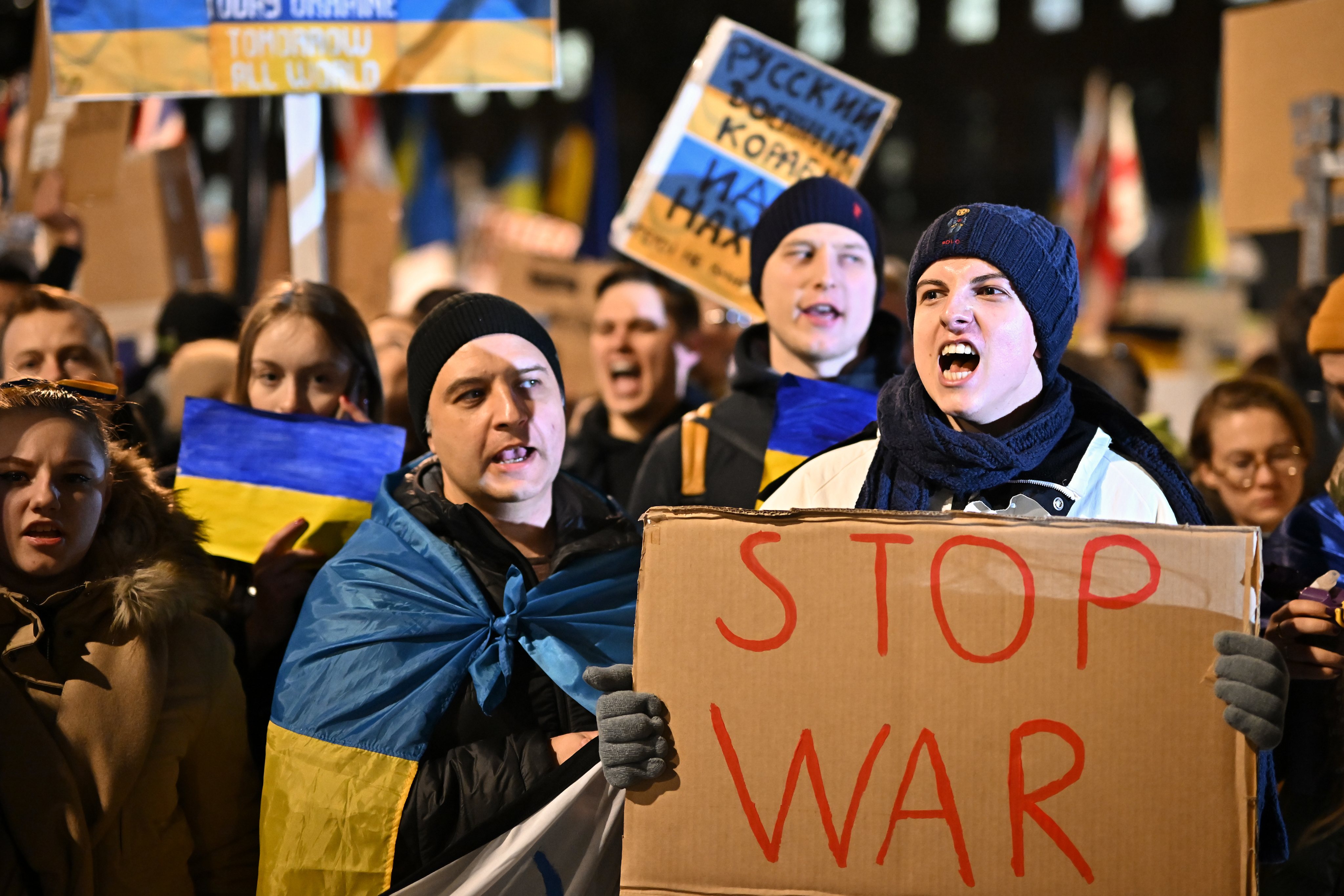 Protestos contra a invasão da Ucrânia em Londres, Reino Unido